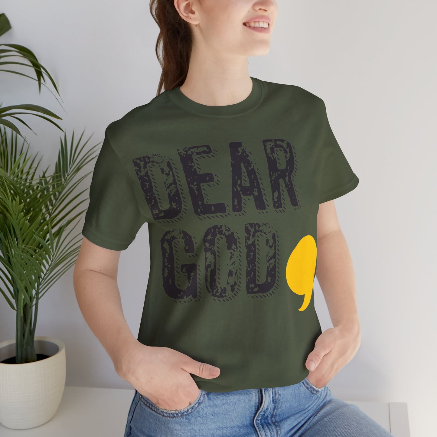 Women's "Dear God," Grundge Tee — Jersey Short Sleeve Tee