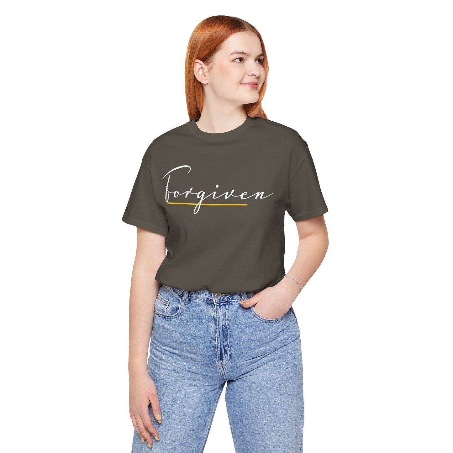 Forgiven Script — Women's Jersey Short Sleeve Tee