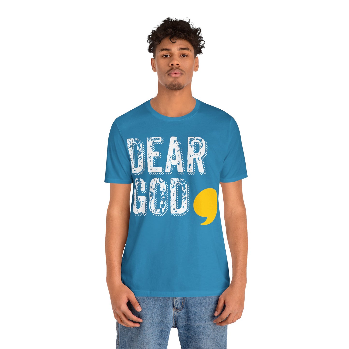 Men's "Dear God," Grundge Tee — Jersey Short Sleeve Tee