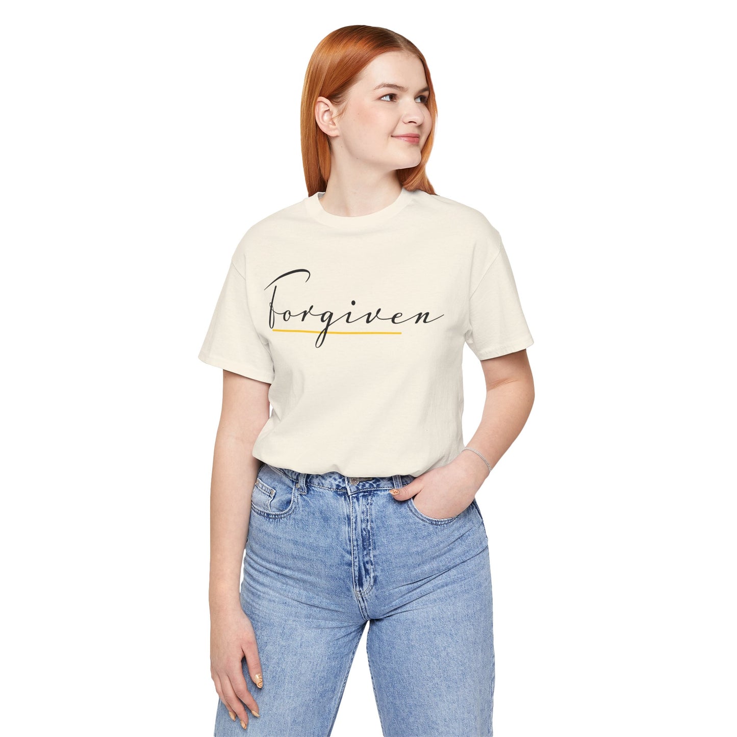 Forgiven Script — Women's Jersey Short Sleeve Tee