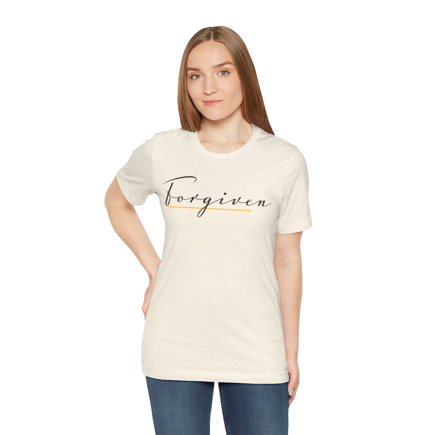 Forgiven Script — Women's Jersey Short Sleeve Tee
