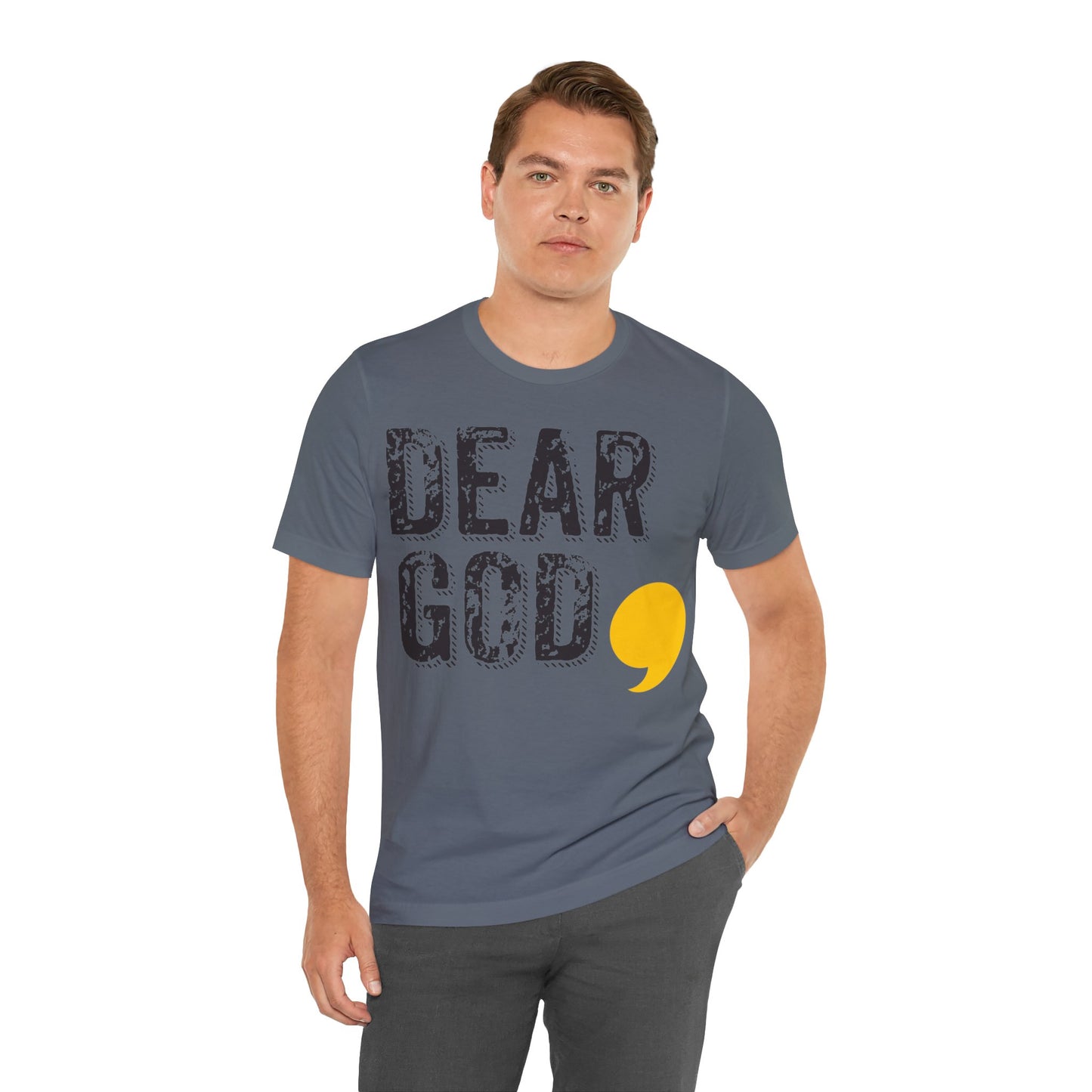 Men's "Dear God," Grundge Tee — Jersey Short Sleeve Tee