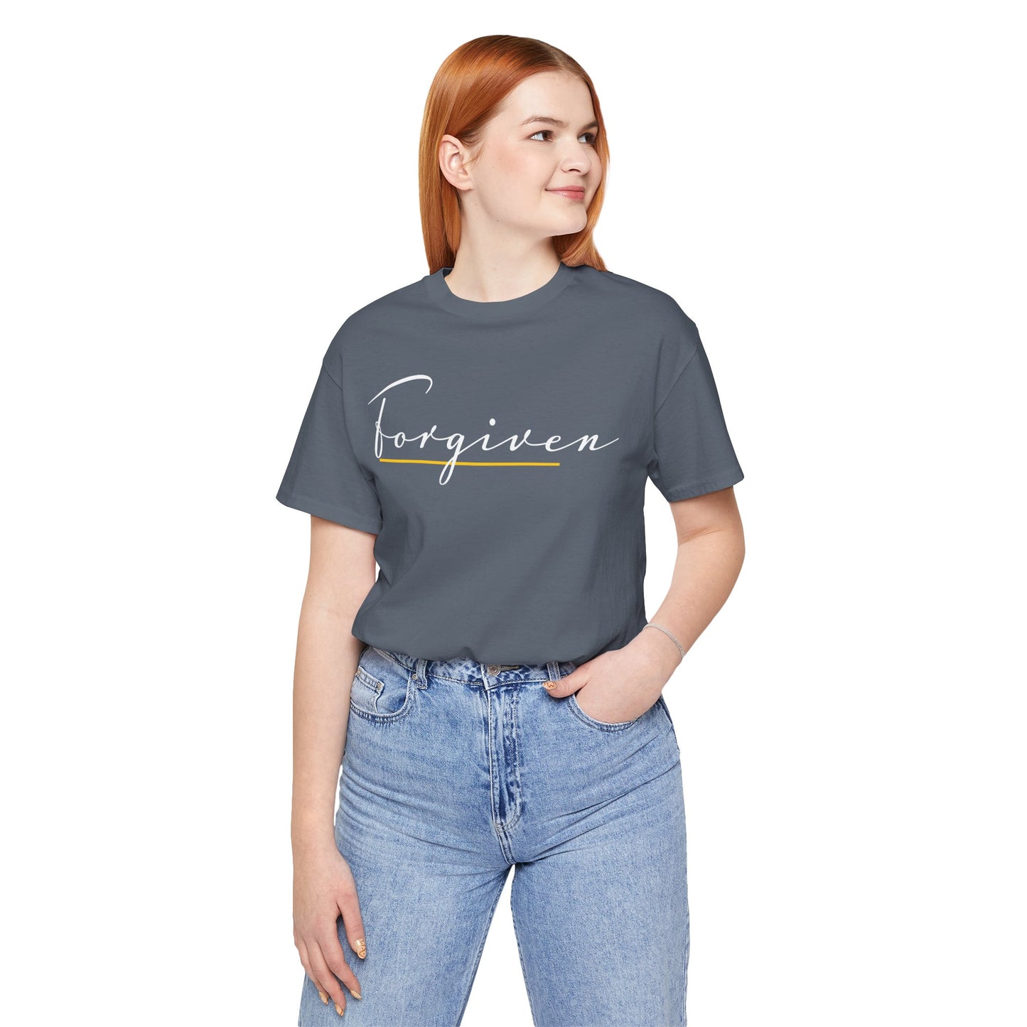 Forgiven Script — Women's Jersey Short Sleeve Tee