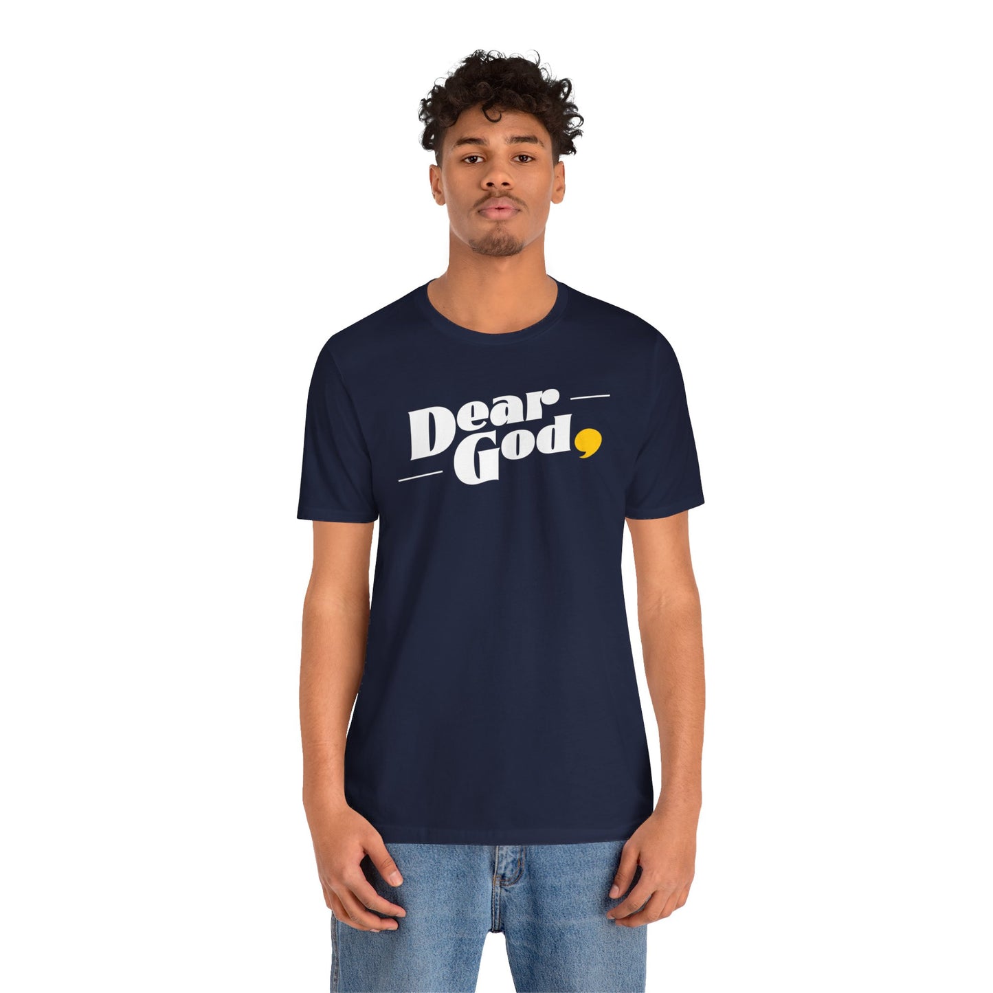 Men's "Dear God," Pop Tee — Jersey Short Sleeve Tee