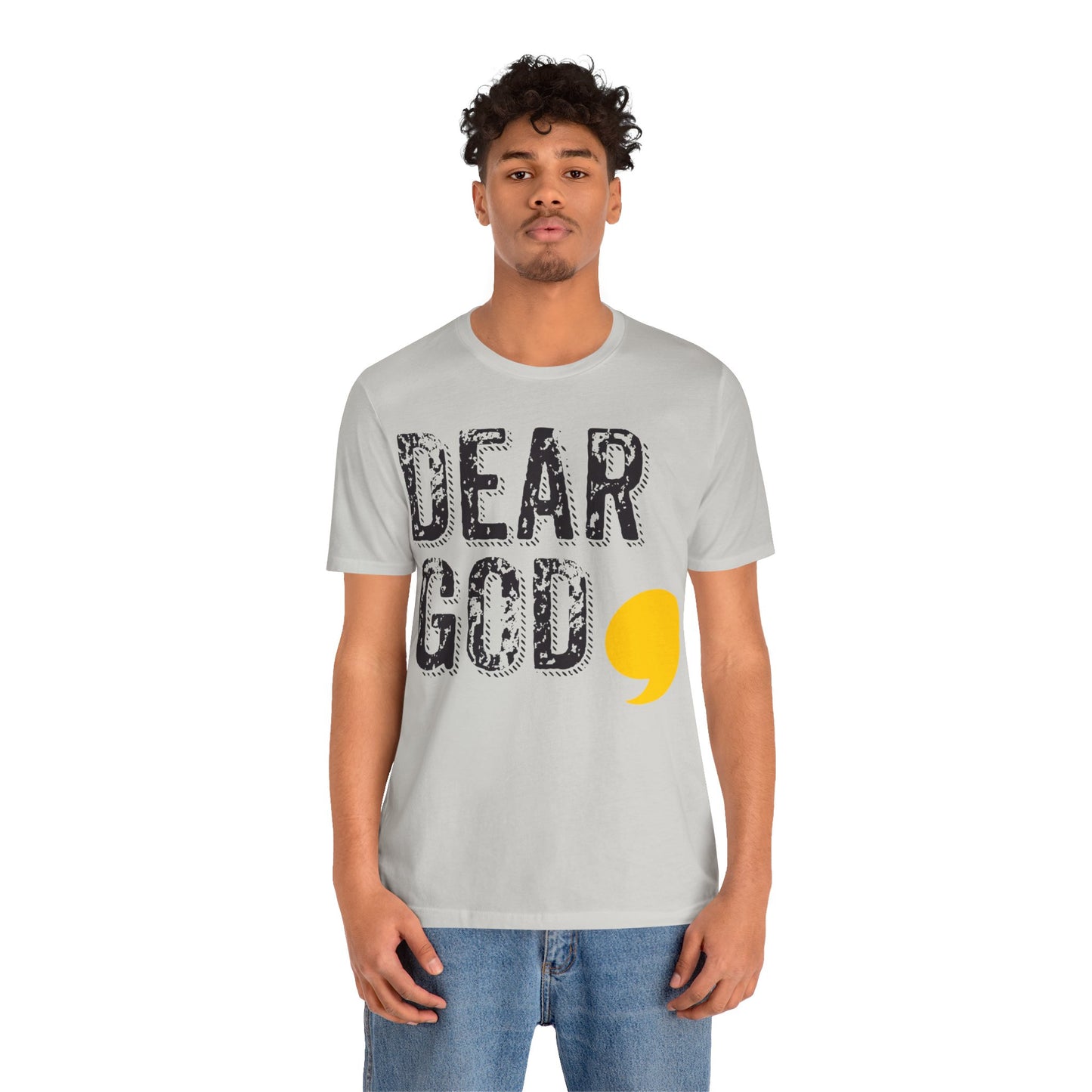 Men's "Dear God," Grundge Tee — Jersey Short Sleeve Tee