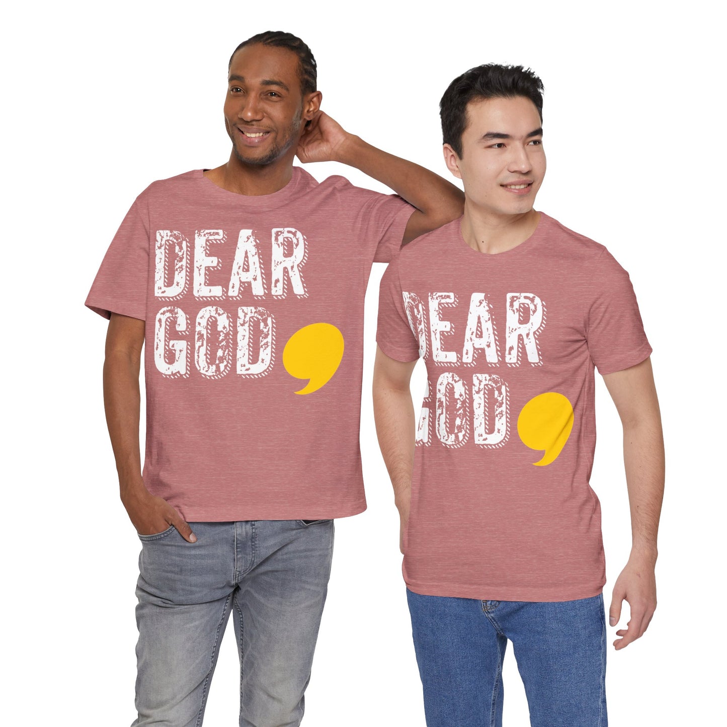 Men's "Dear God," Grundge Tee — Jersey Short Sleeve Tee