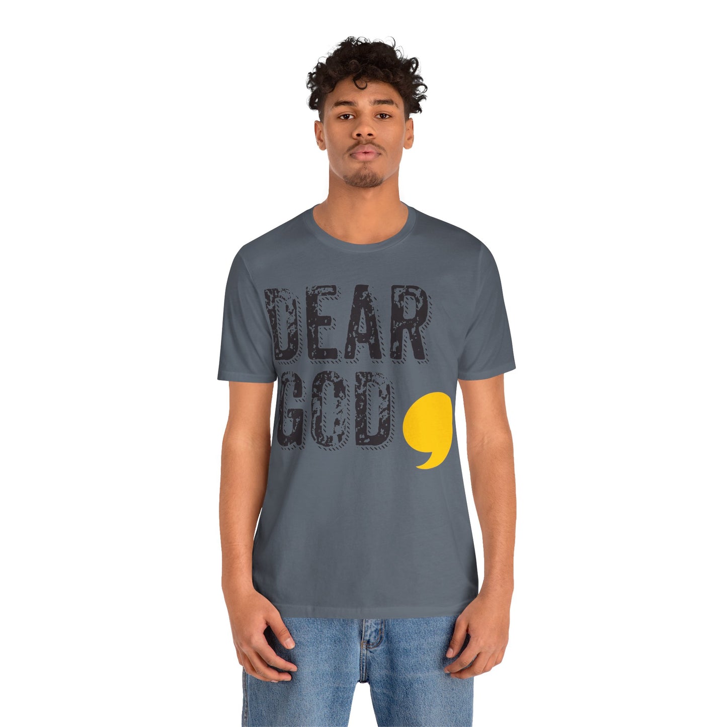 Men's "Dear God," Grundge Tee — Jersey Short Sleeve Tee