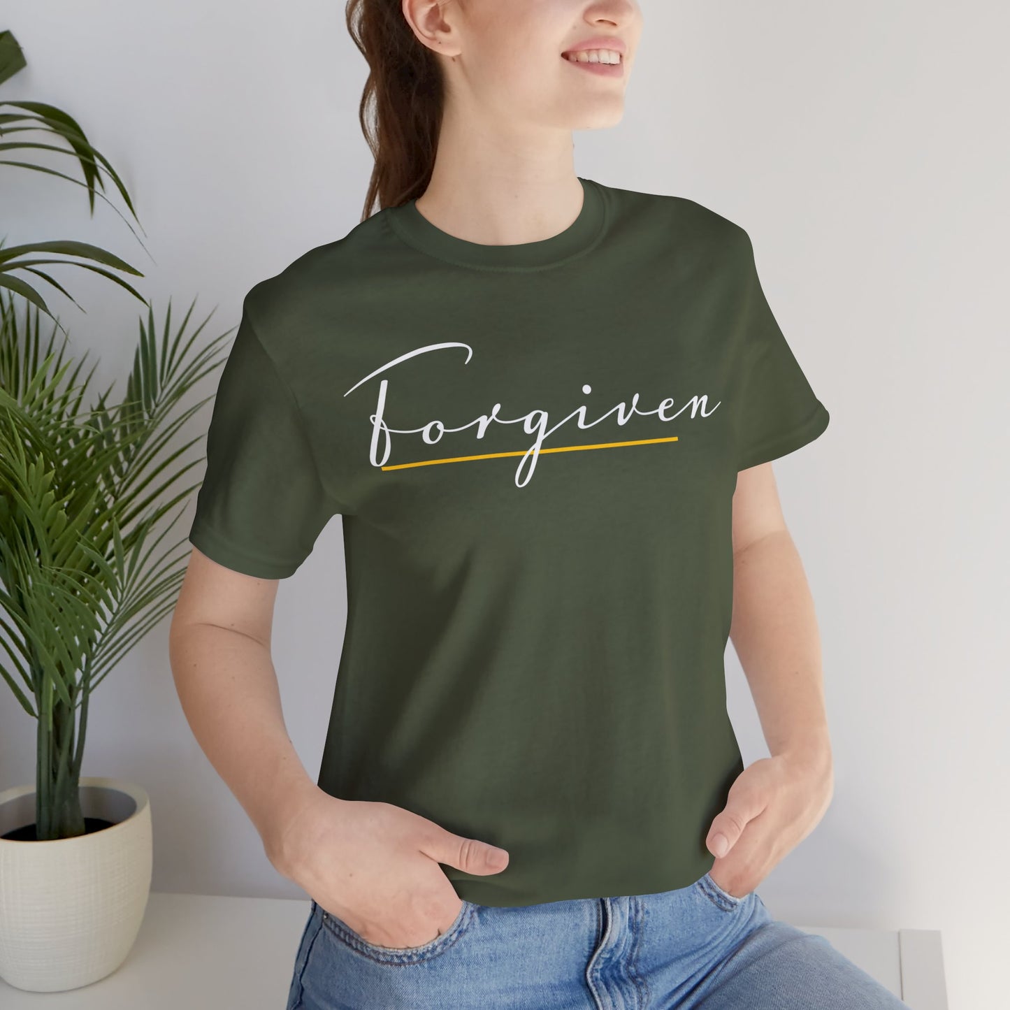 Forgiven Script — Women's Jersey Short Sleeve Tee