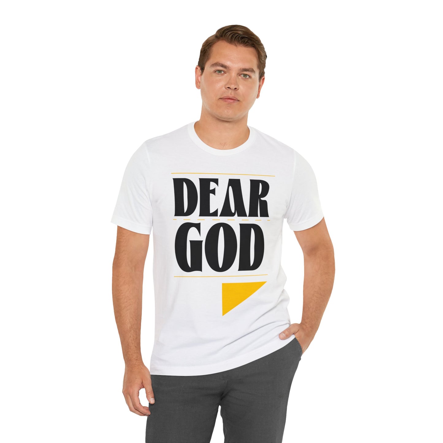 Men's "Dear God," Letter Tee — Jersey Short Sleeve Tee