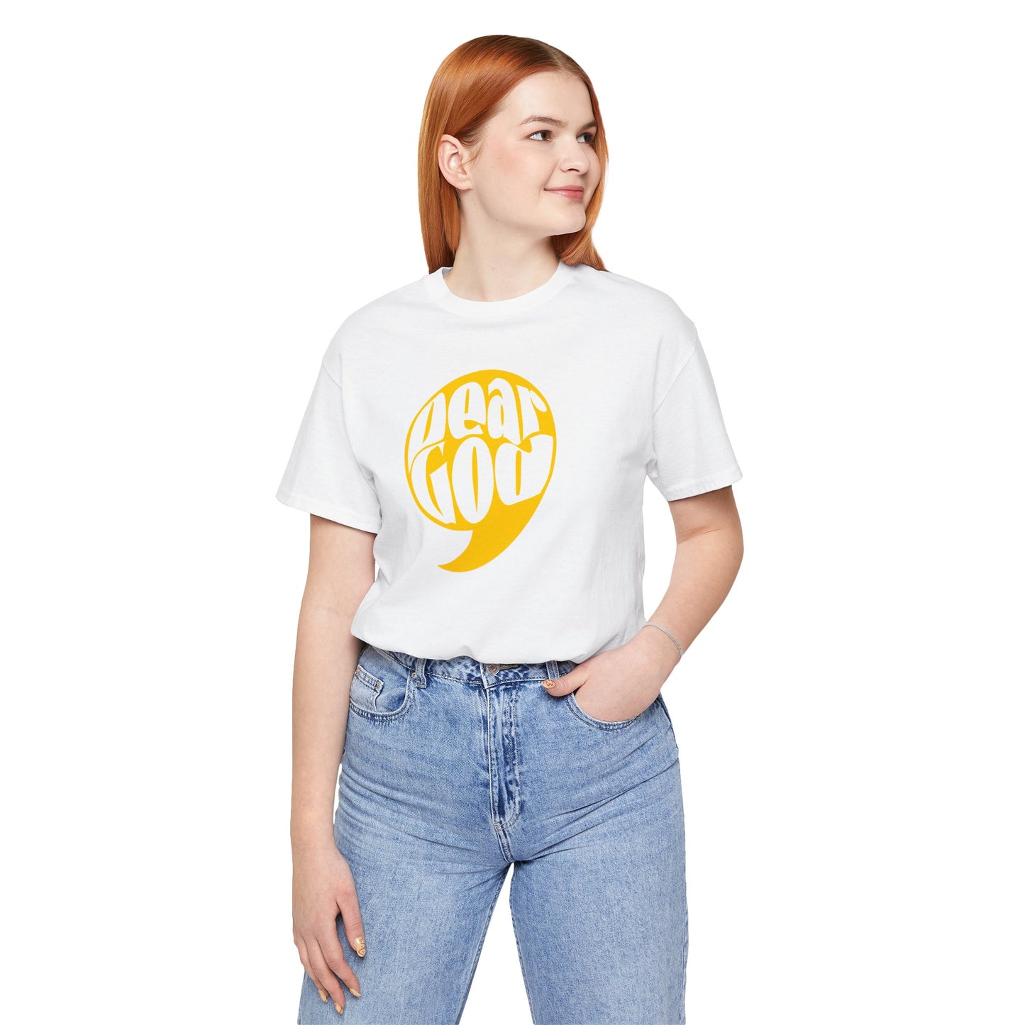 Women's "Dear God," Comma Tee — Jersey Short Sleeve Tee