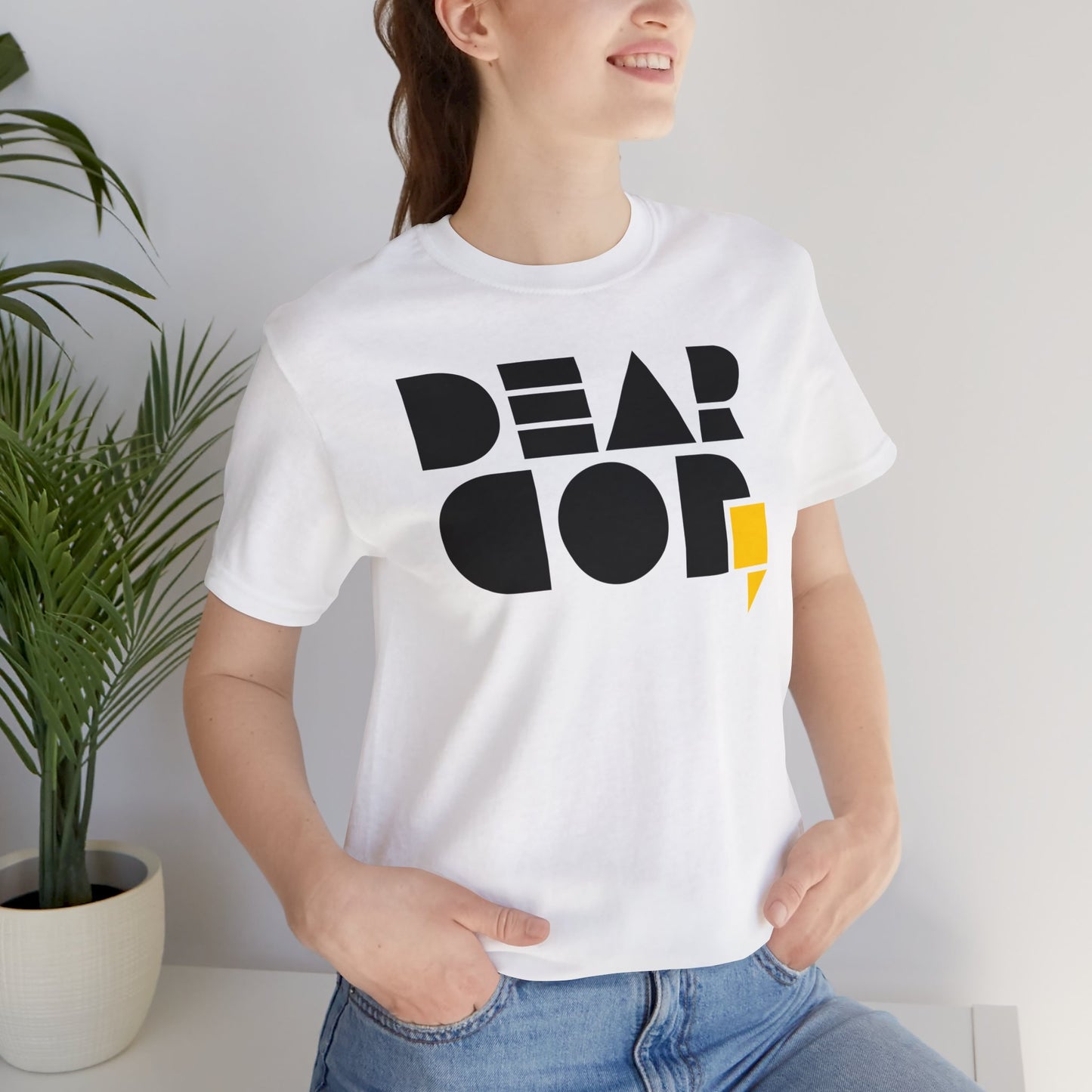 Women's "Dear God," SMPL Font — Jersey Short Sleeve Tee