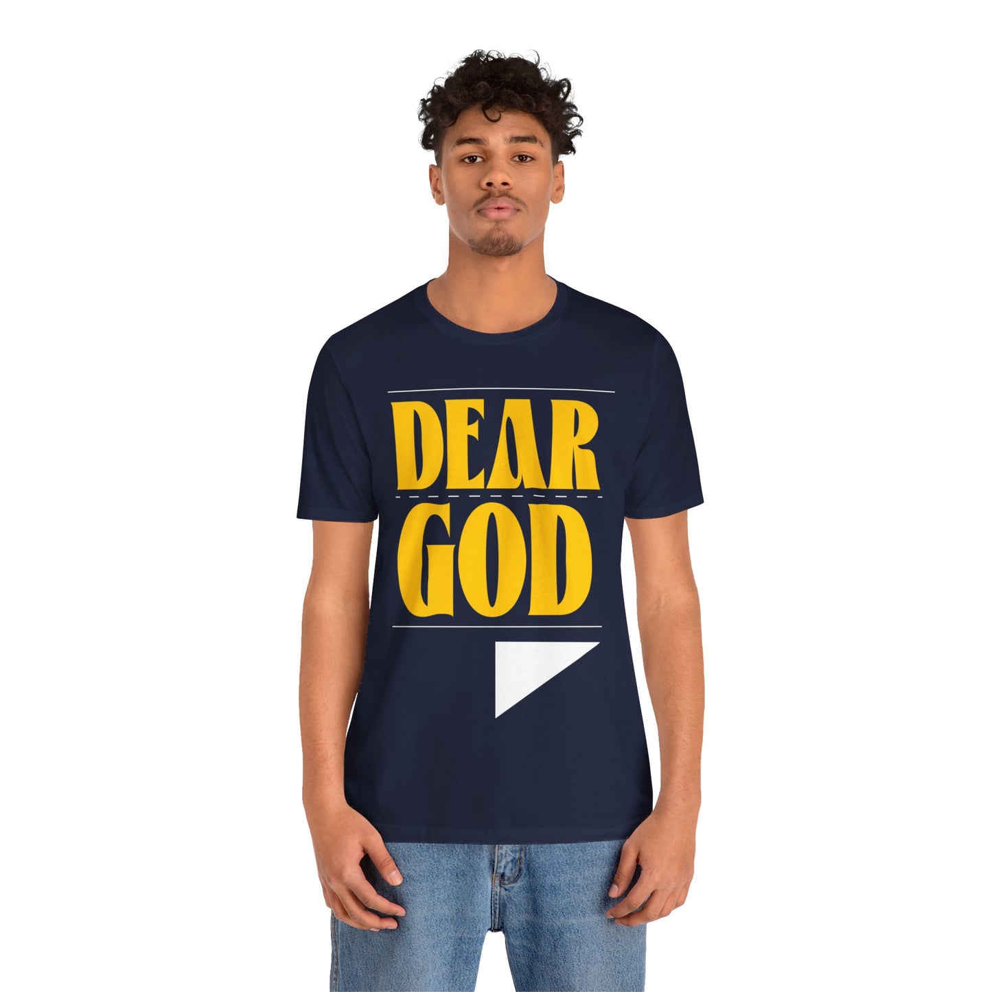 Men's "Dear God," Letter Tee — Jersey Short Sleeve Tee