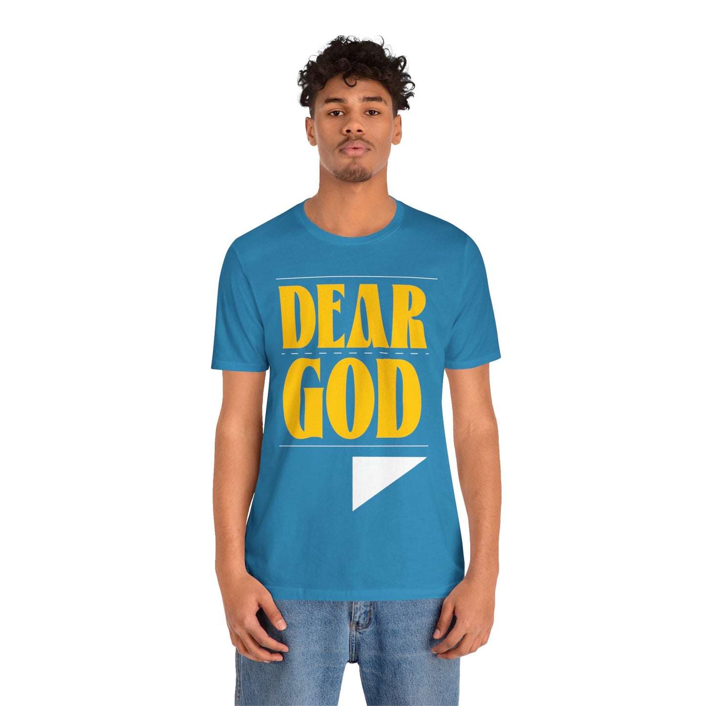 Men's "Dear God," Letter Tee — Jersey Short Sleeve Tee