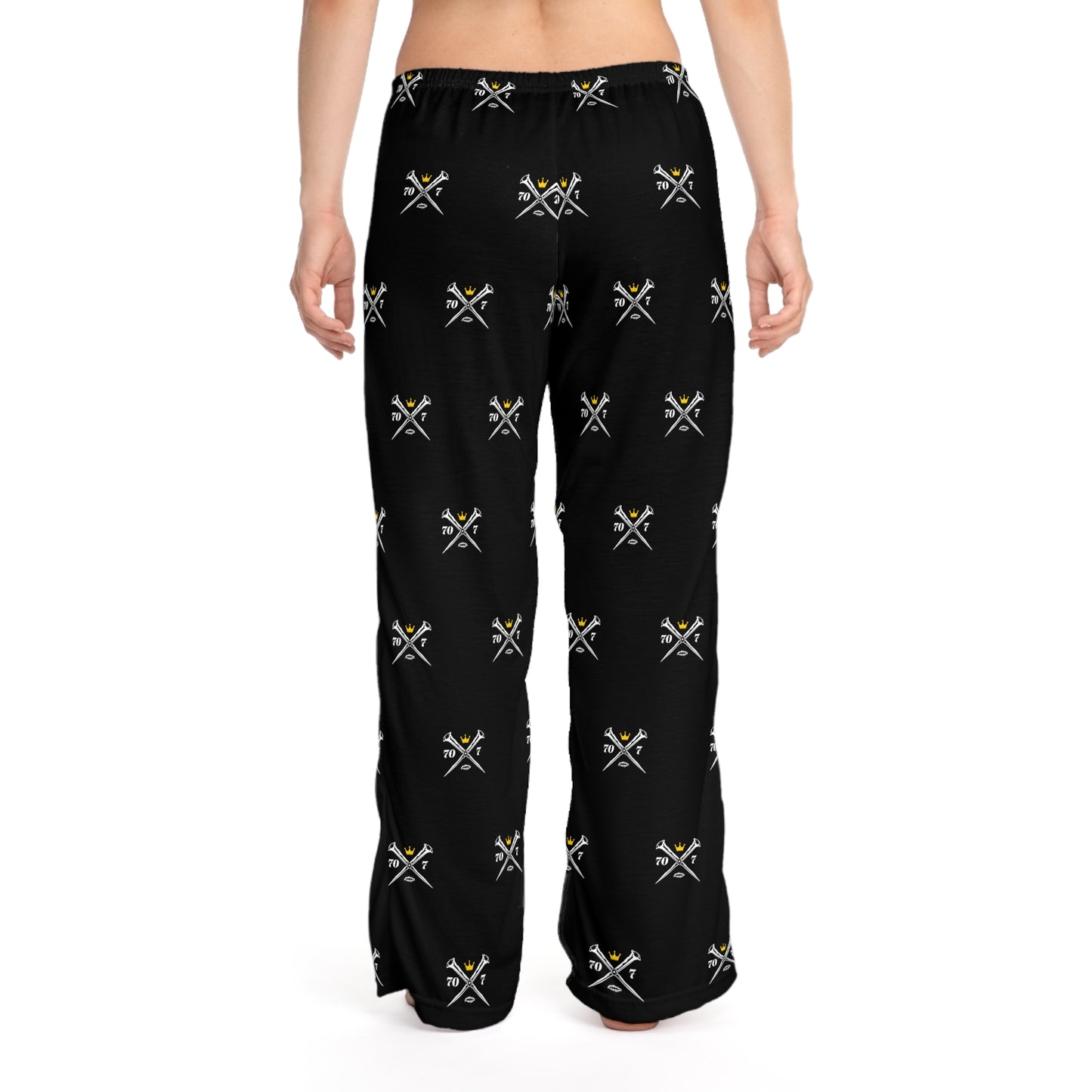 70x7 Rugged Nails — Women's All-Over Print Pajama Pants on Black