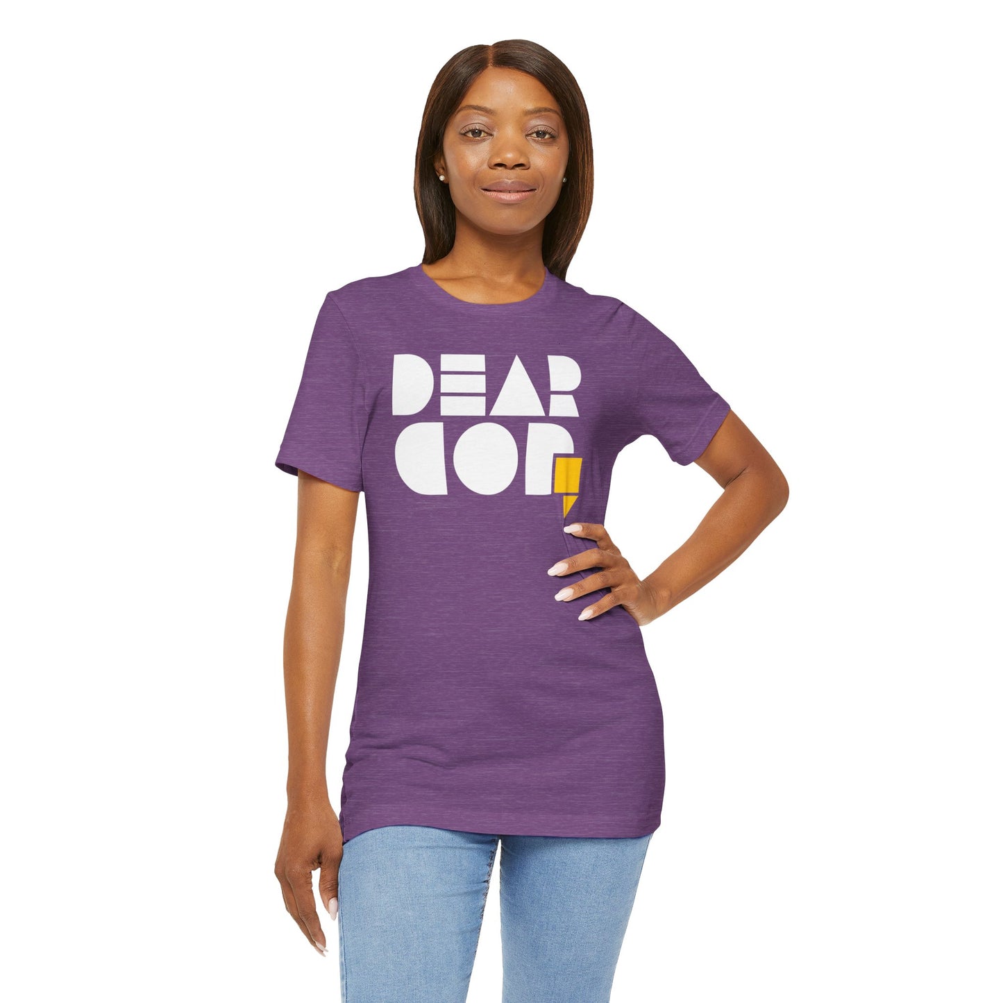 Women's "Dear God," SMPL Font — Jersey Short Sleeve Tee