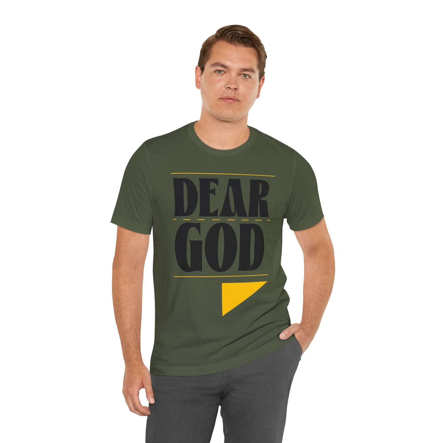 Men's "Dear God," Letter Tee — Jersey Short Sleeve Tee