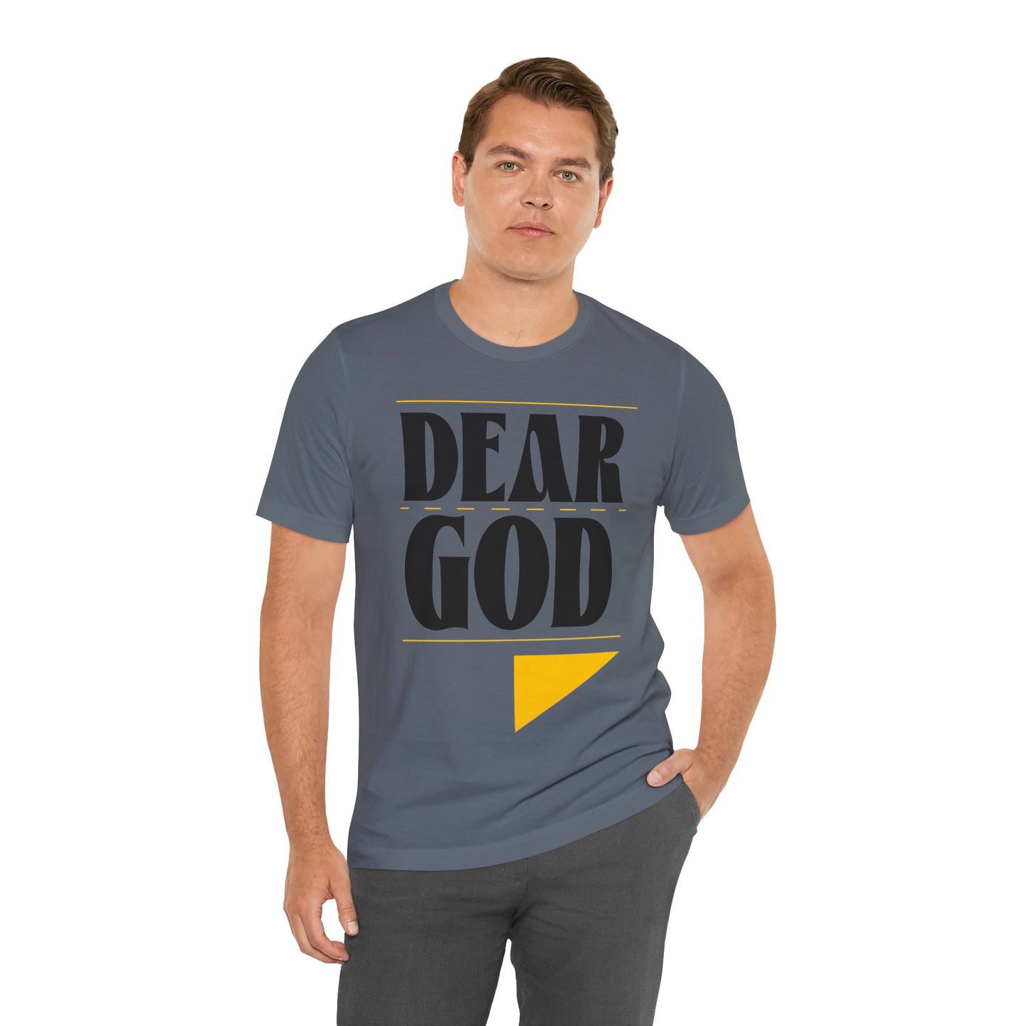 Men's "Dear God," Letter Tee — Jersey Short Sleeve Tee