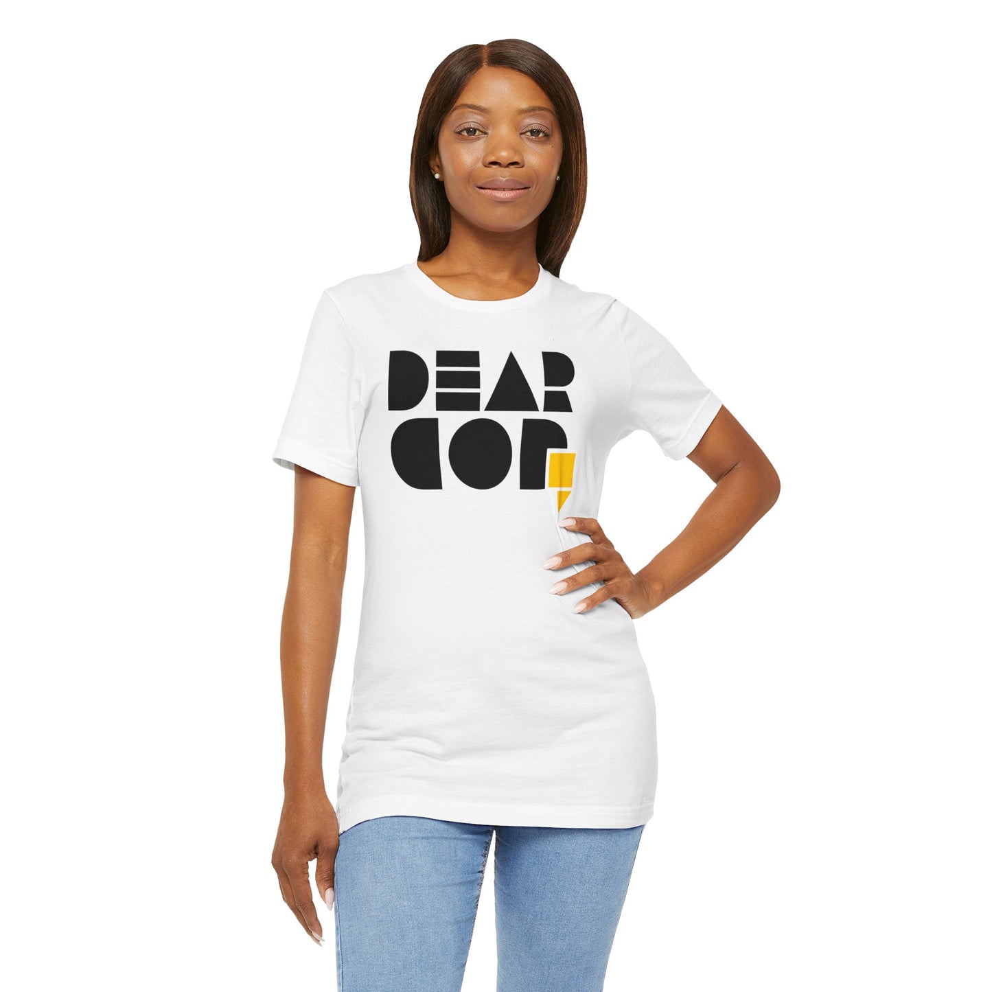 Women's "Dear God," SMPL Font — Jersey Short Sleeve Tee