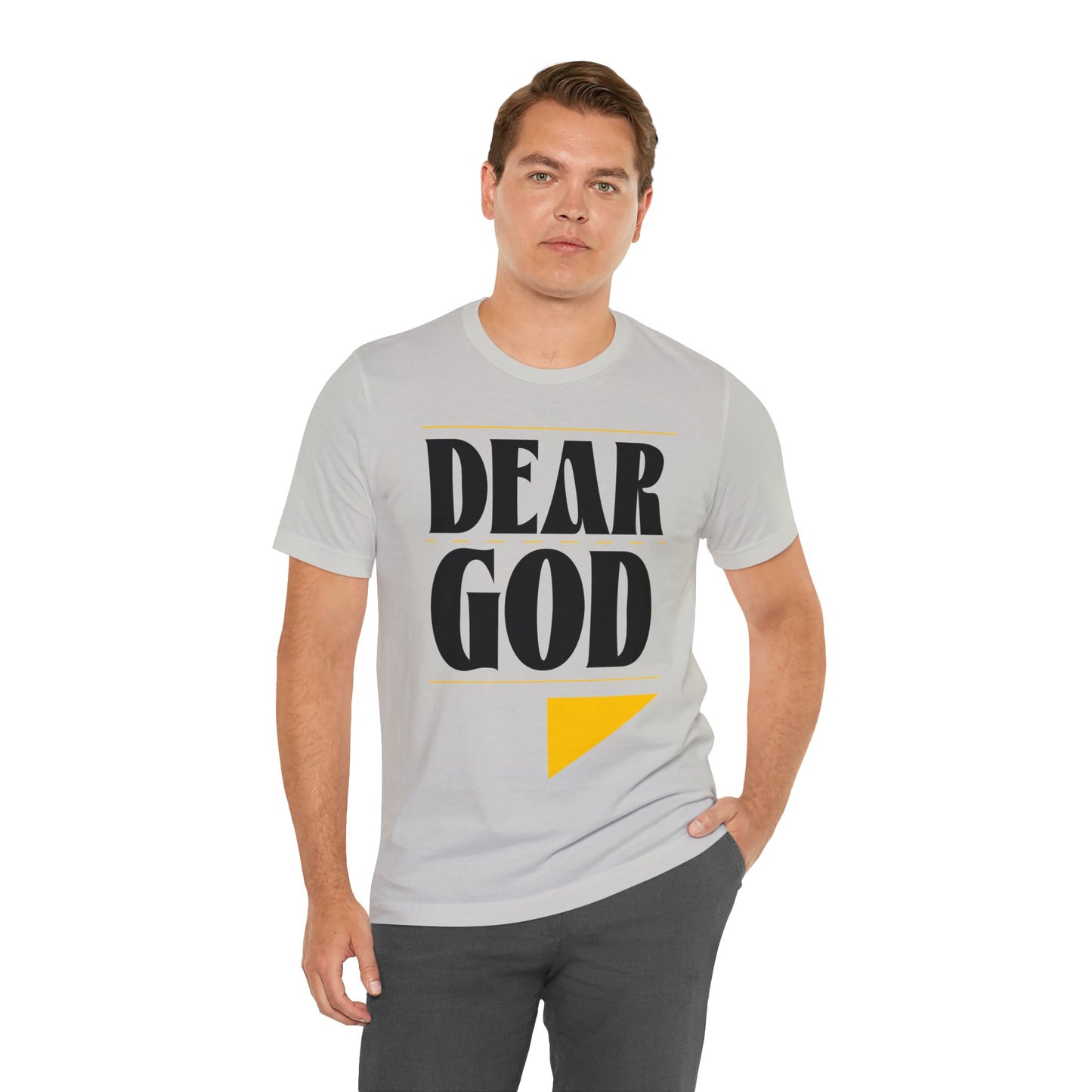 Men's "Dear God," Letter Tee — Jersey Short Sleeve Tee