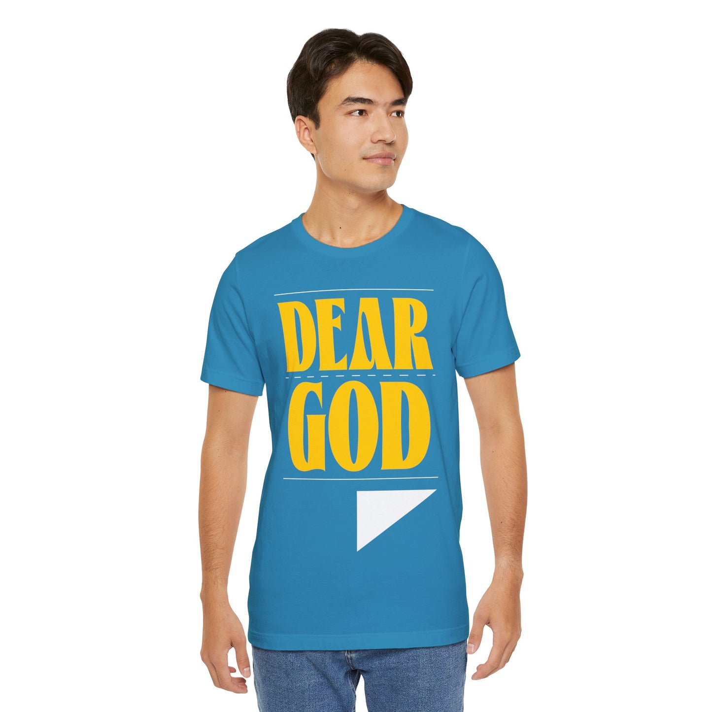 Men's "Dear God," Letter Tee — Jersey Short Sleeve Tee