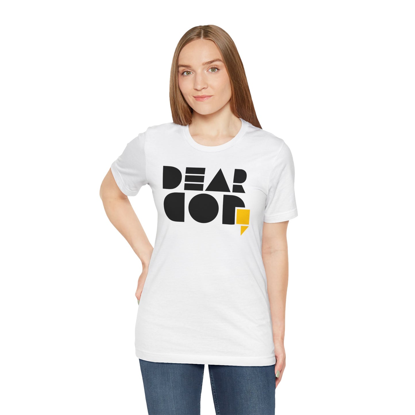 Women's "Dear God," SMPL Font — Jersey Short Sleeve Tee