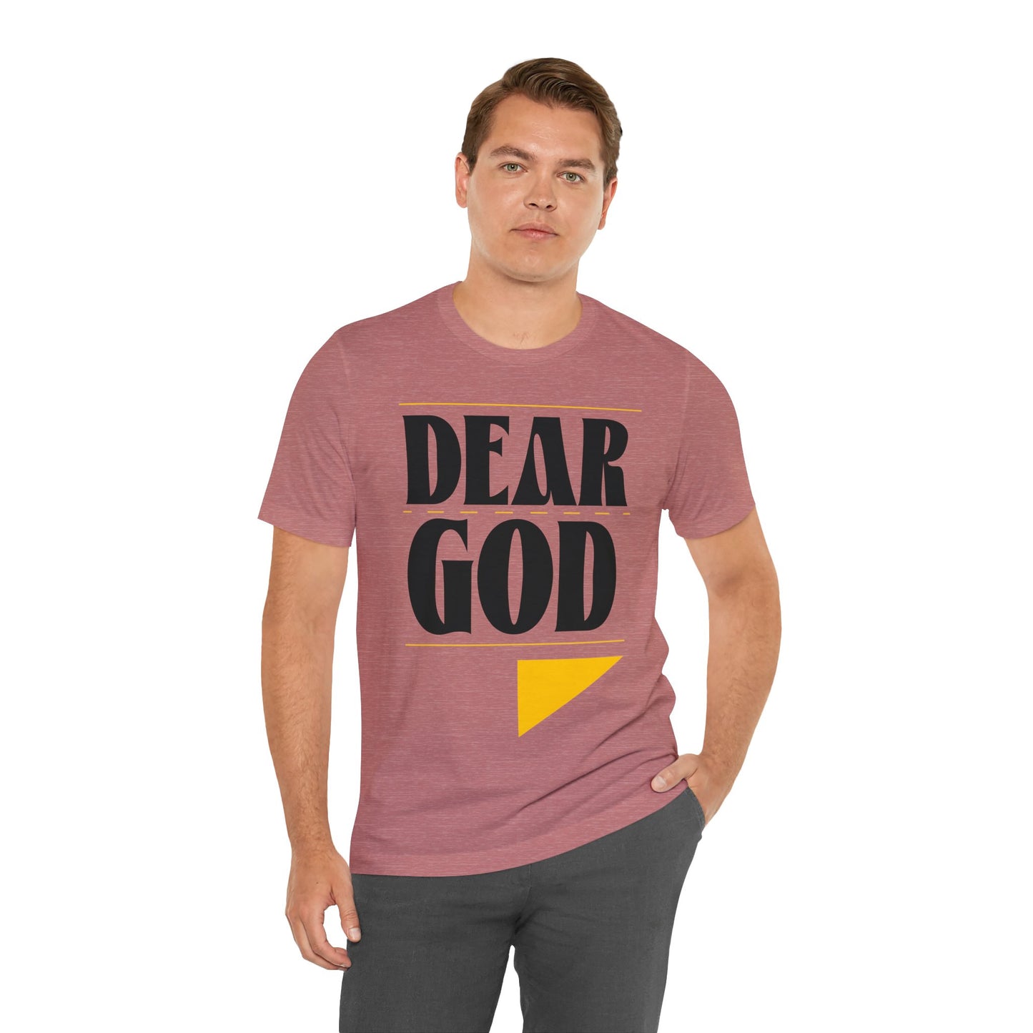 Men's "Dear God," Letter Tee — Jersey Short Sleeve Tee