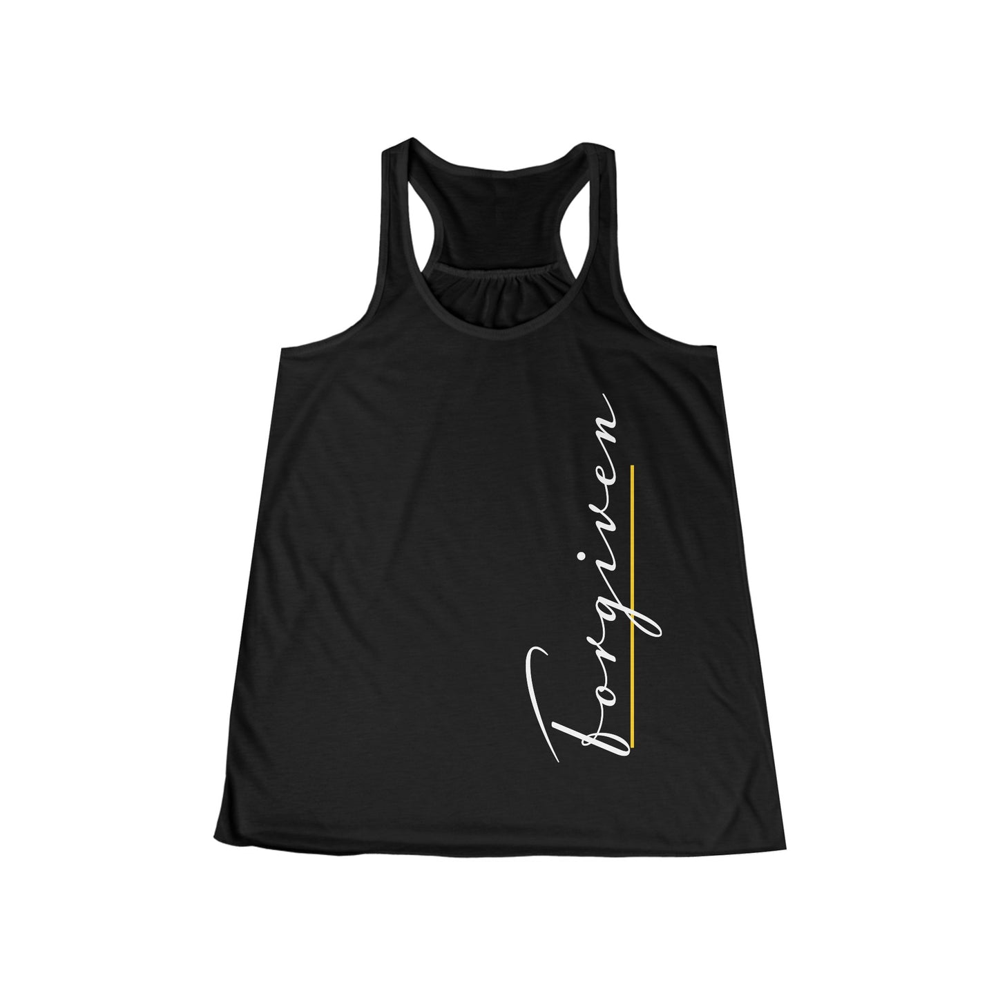 Forgiven Script — Women's Flowy Racerback Tank