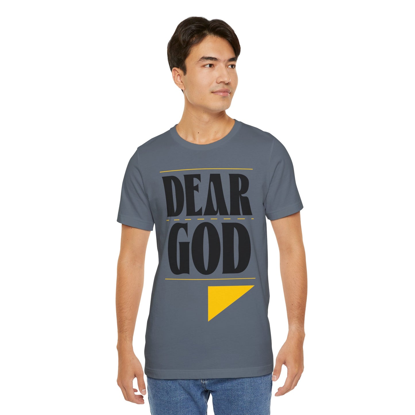 Men's "Dear God," Letter Tee — Jersey Short Sleeve Tee