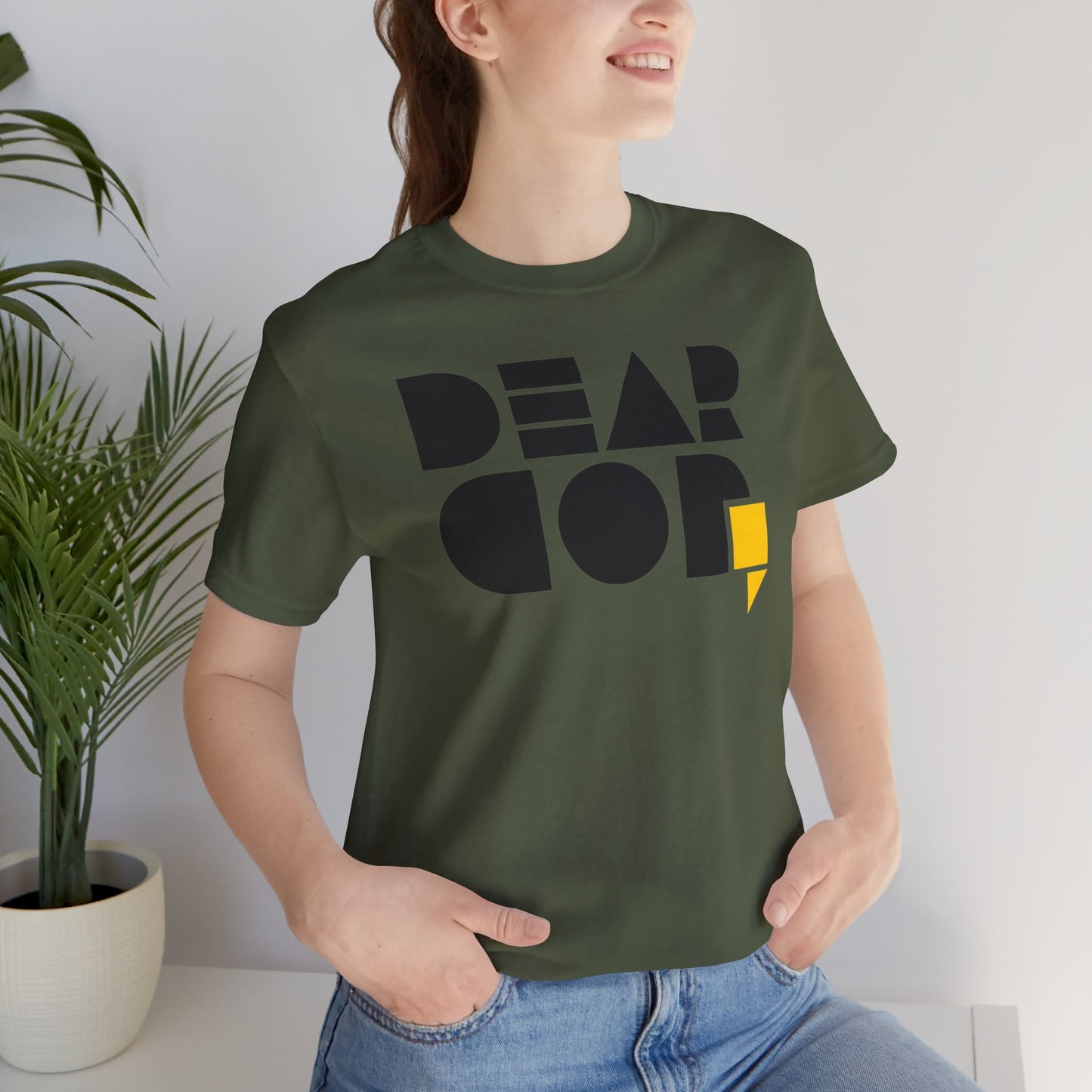 Women's "Dear God," SMPL Font — Jersey Short Sleeve Tee