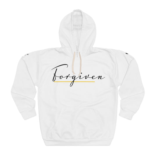 Forgiven Script — Women's Pullover Hoodie on White