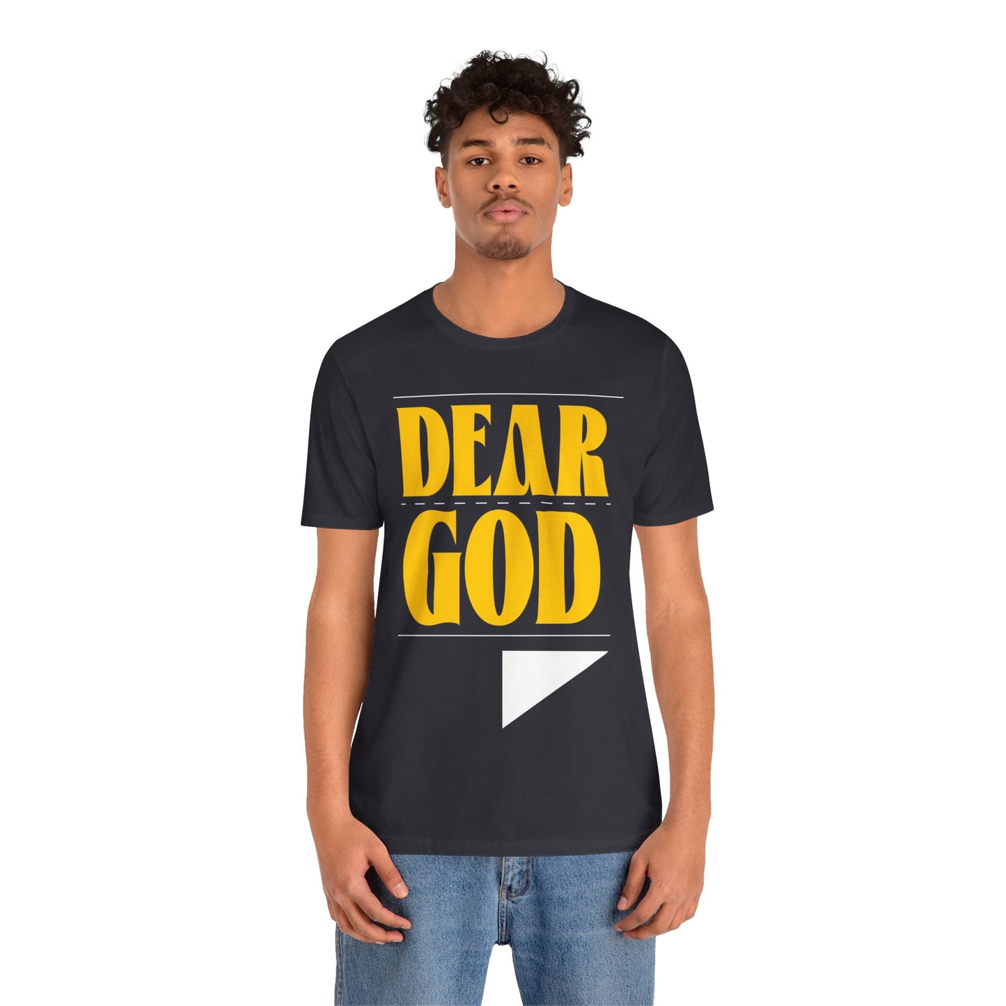 Men's "Dear God," Letter Tee — Jersey Short Sleeve Tee