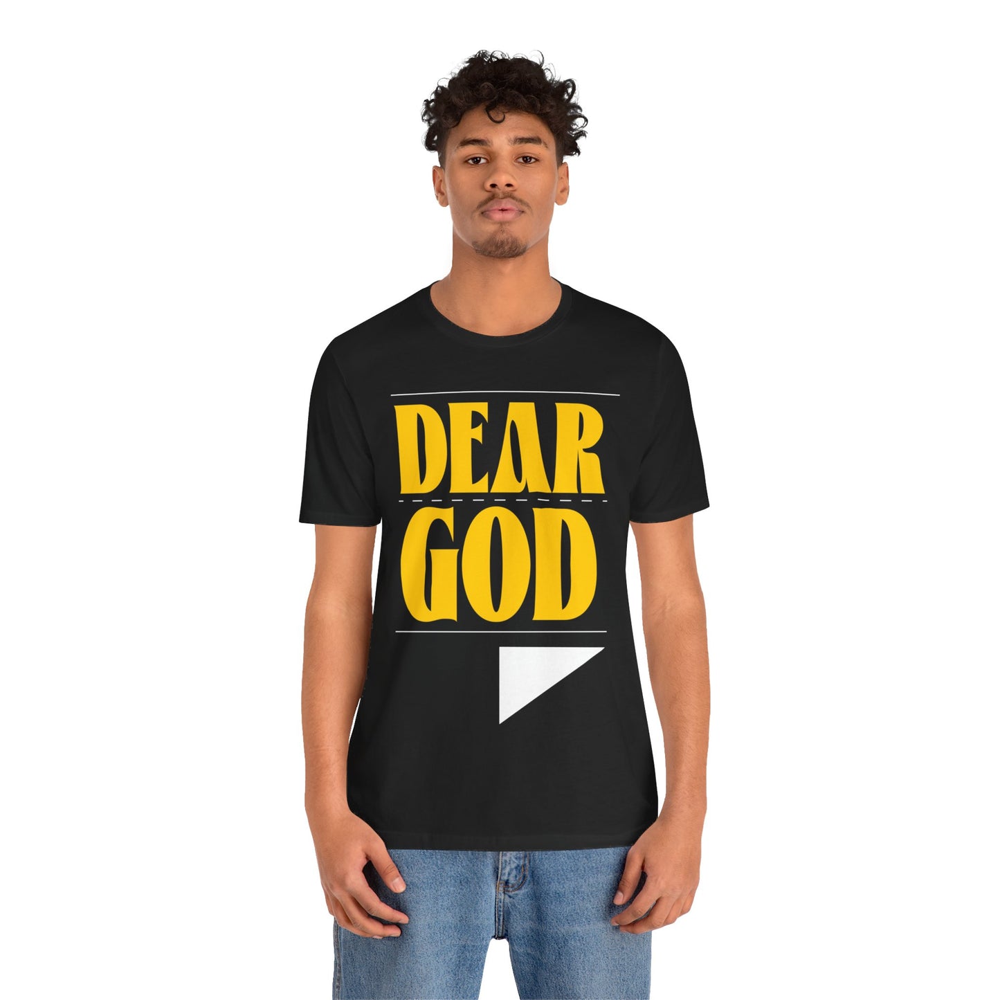 Men's "Dear God," Letter Tee — Jersey Short Sleeve Tee