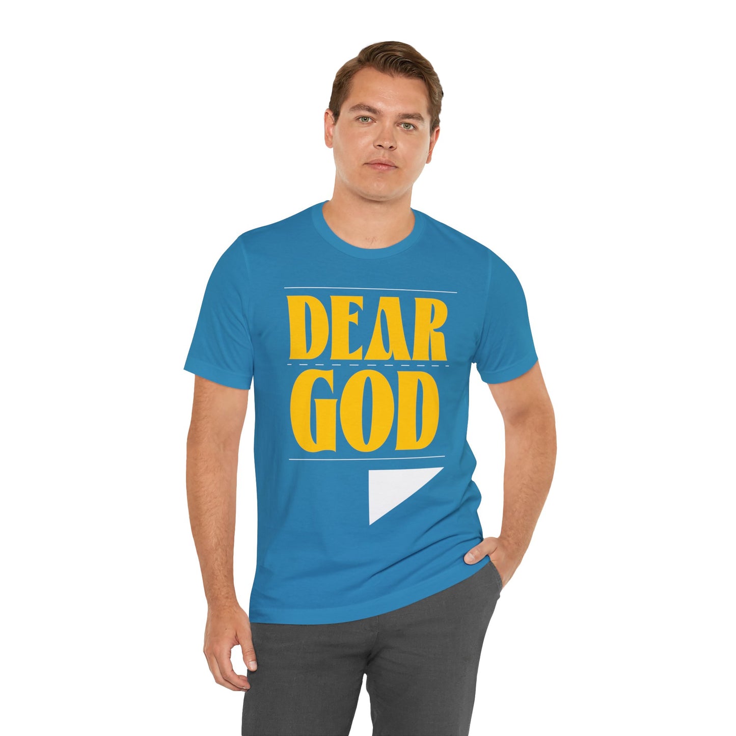 Men's "Dear God," Letter Tee — Jersey Short Sleeve Tee