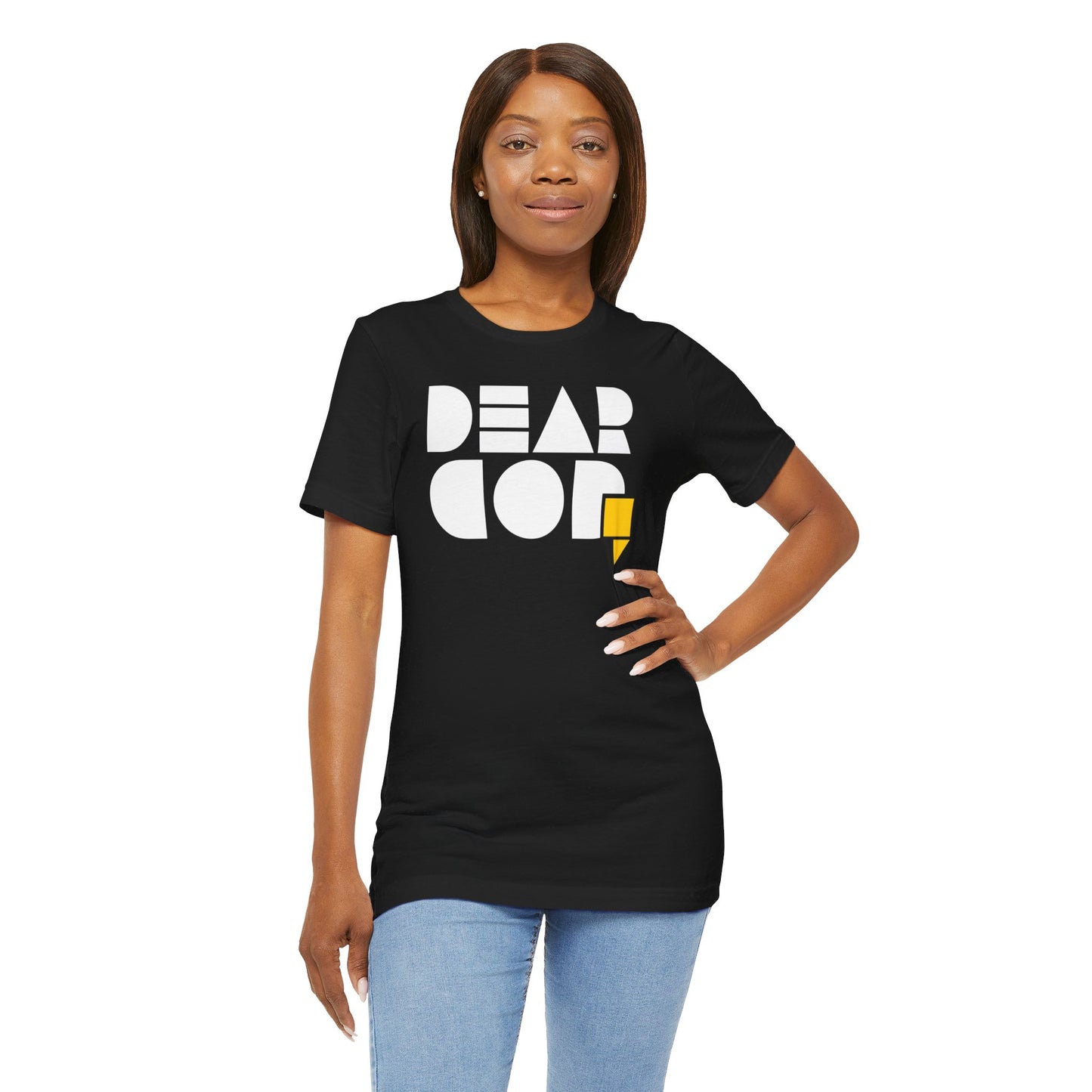 Women's "Dear God," SMPL Font — Jersey Short Sleeve Tee