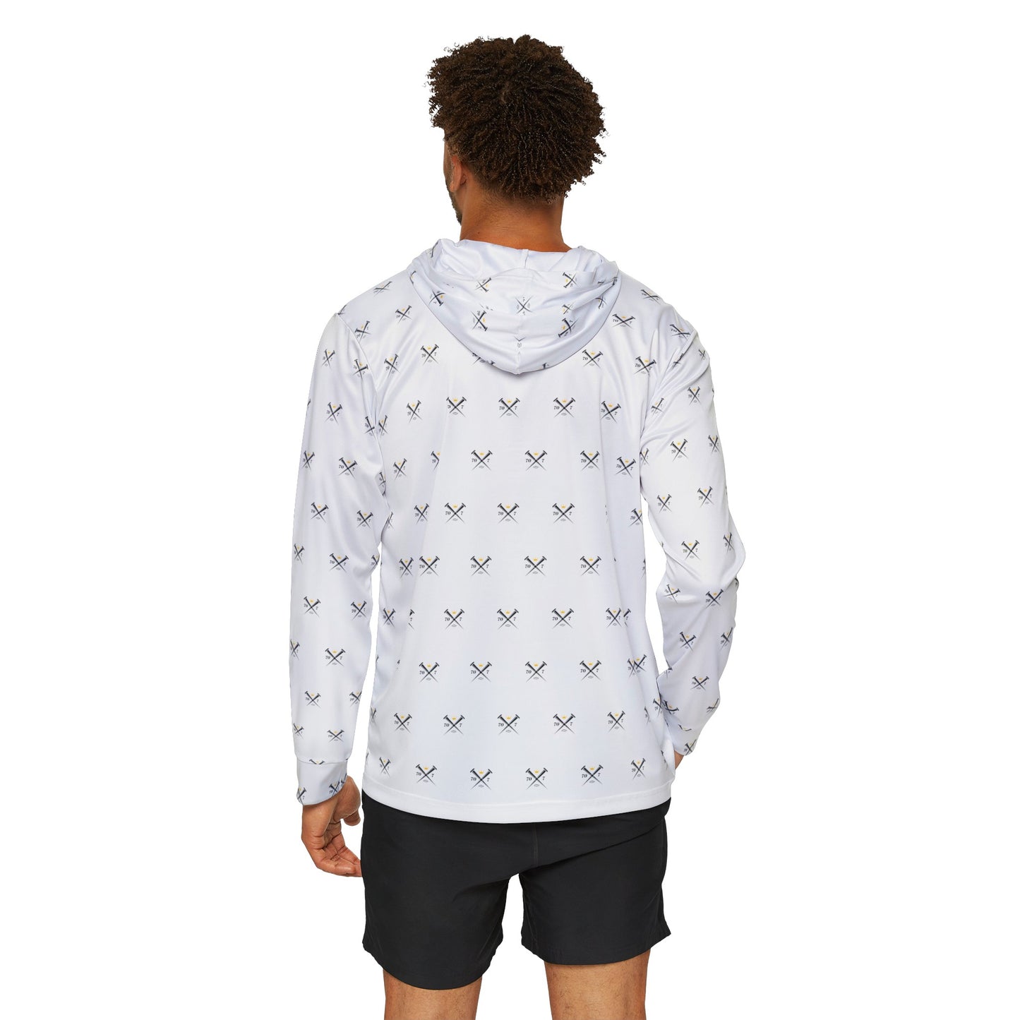 70x7 Modern Nails — Men's All-Over Print Sports Warmup Hoodie on White