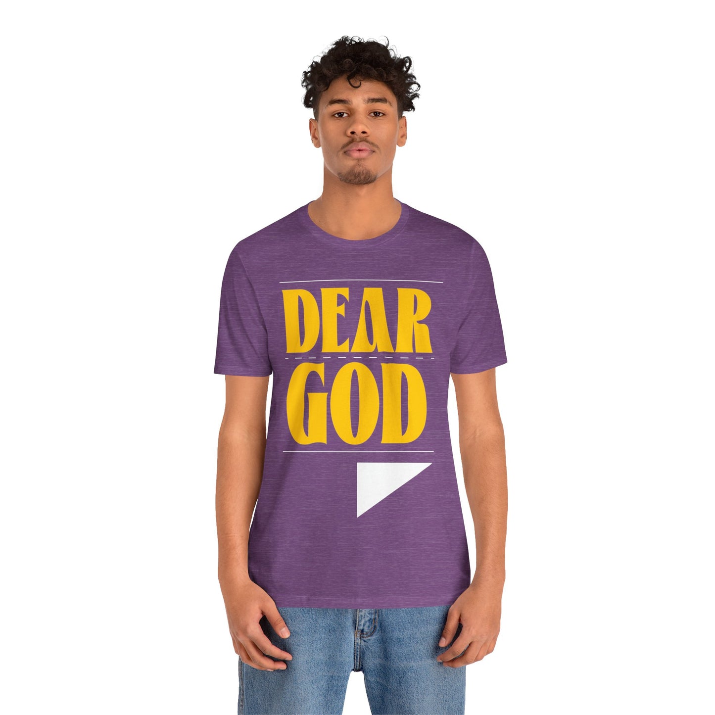 Men's "Dear God," Letter Tee — Jersey Short Sleeve Tee