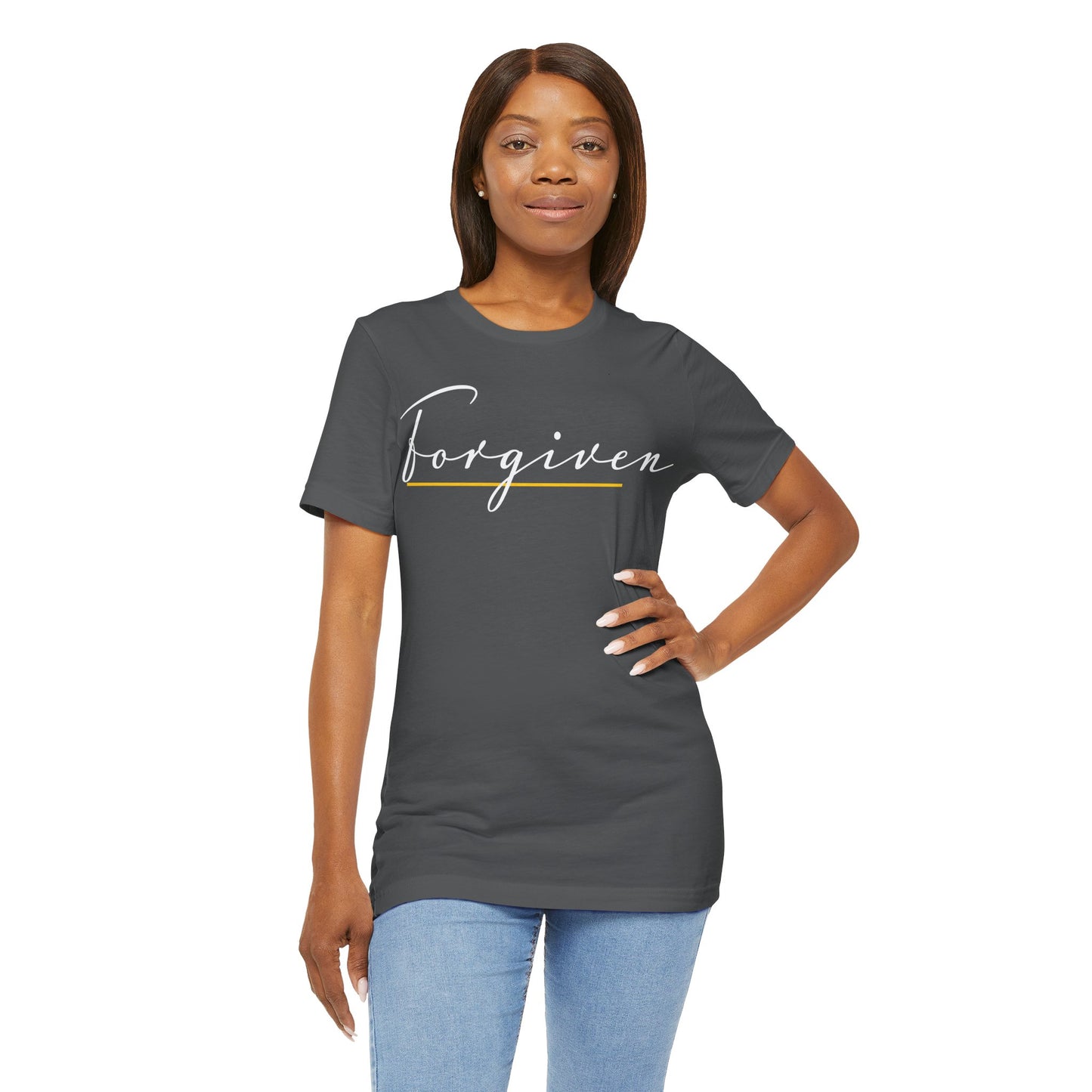 Forgiven Script — Women's Jersey Short Sleeve Tee