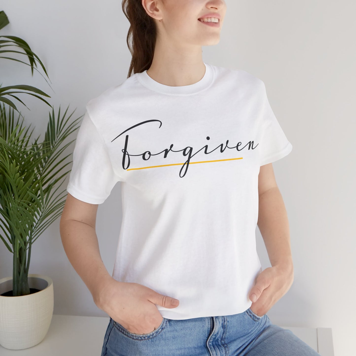 Forgiven Script — Women's Jersey Short Sleeve Tee