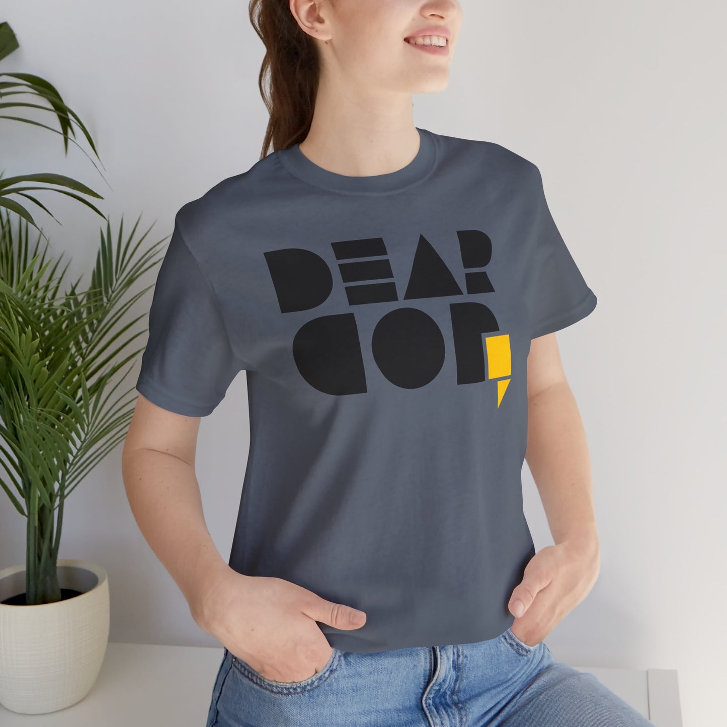 Women's "Dear God," SMPL Font — Jersey Short Sleeve Tee