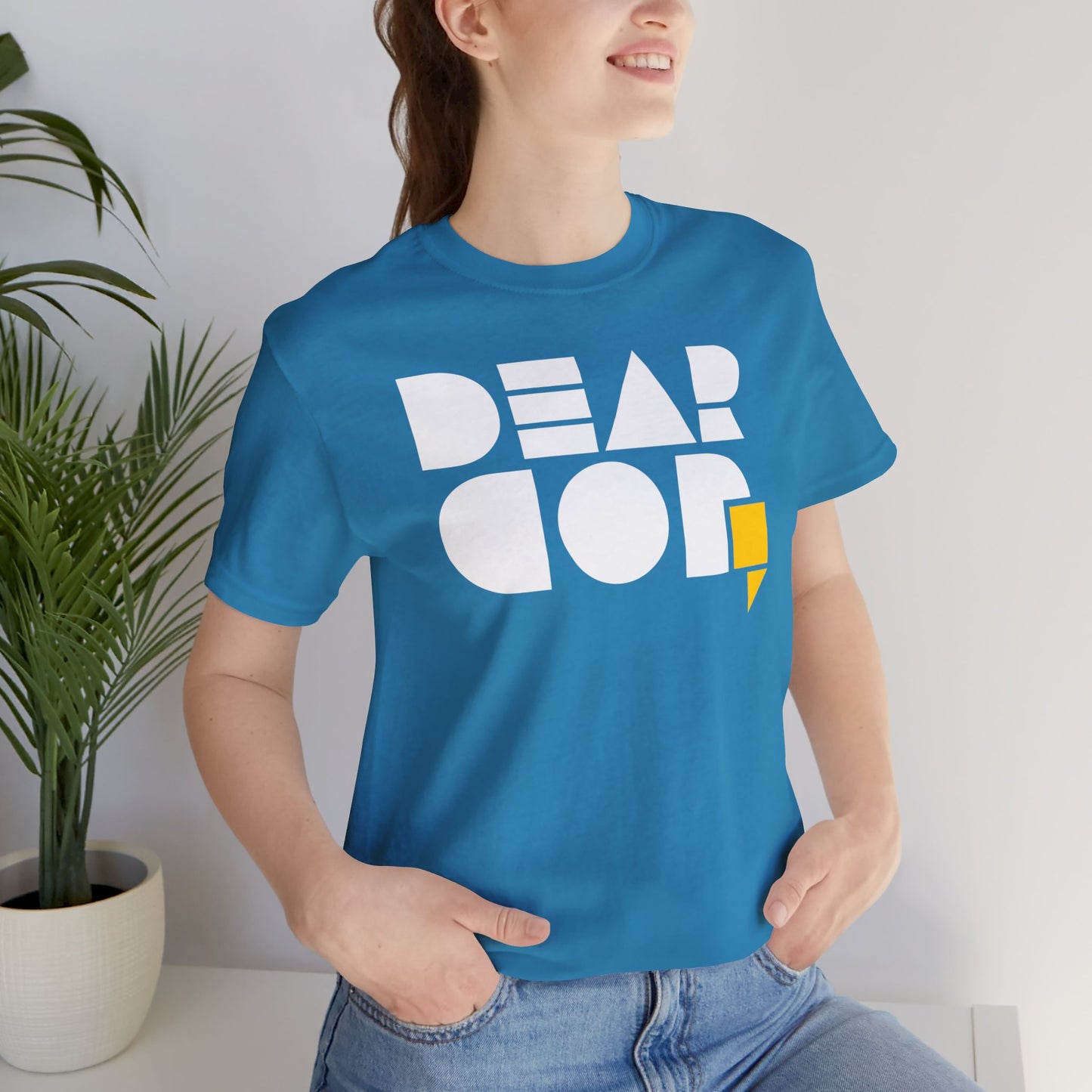 Women's "Dear God," SMPL Font — Jersey Short Sleeve Tee