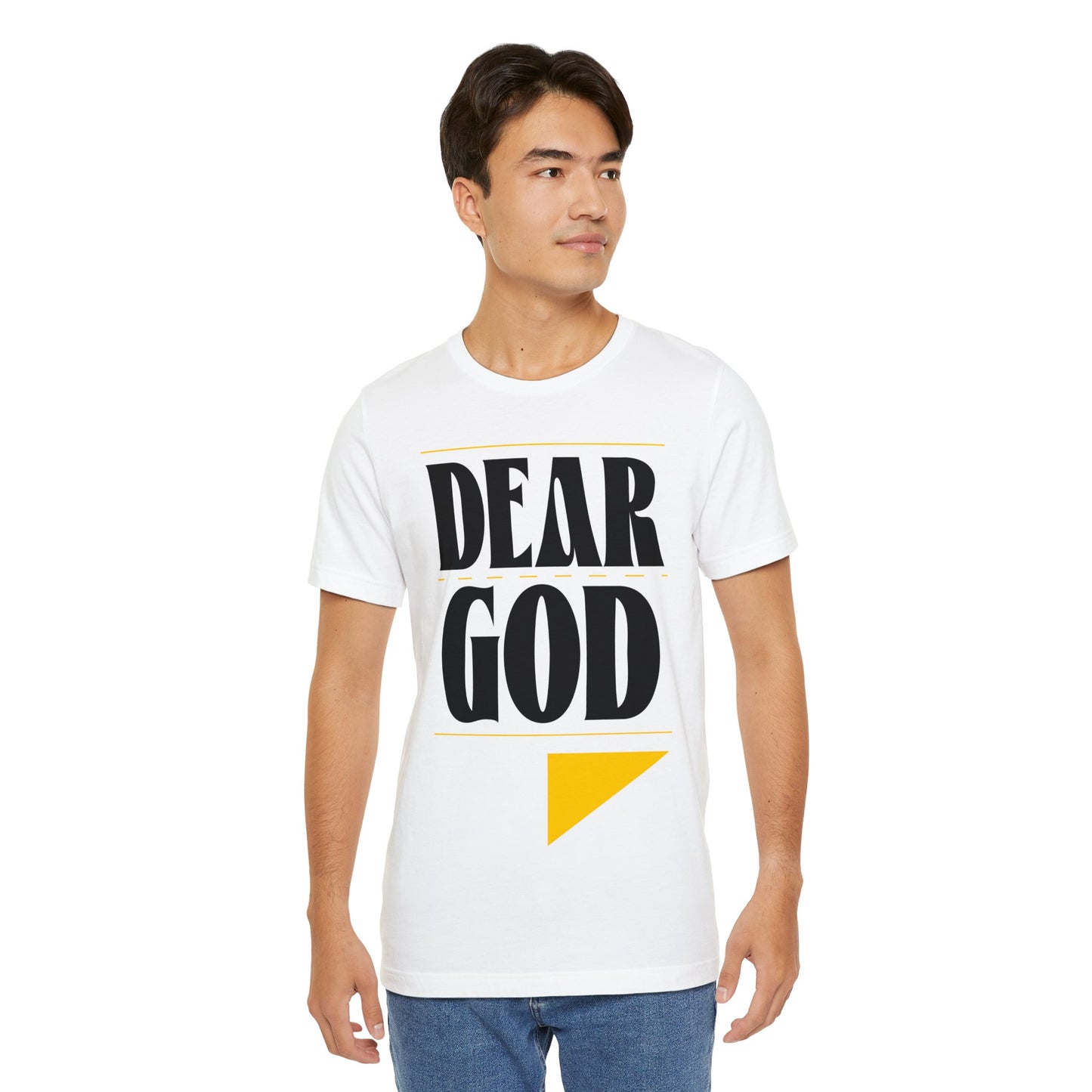 Men's "Dear God," Letter Tee — Jersey Short Sleeve Tee