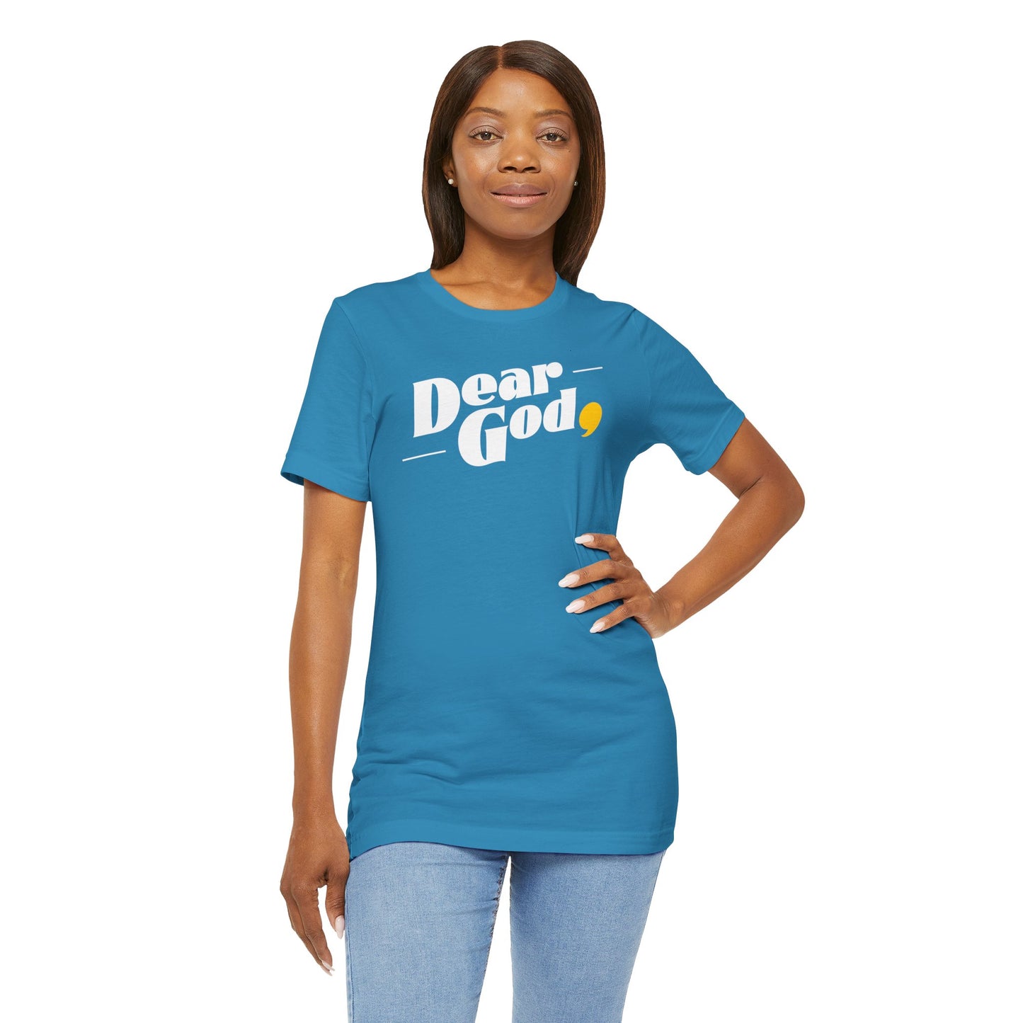 Women's "Dear God," Pop Tee — Jersey Short Sleeve Tee