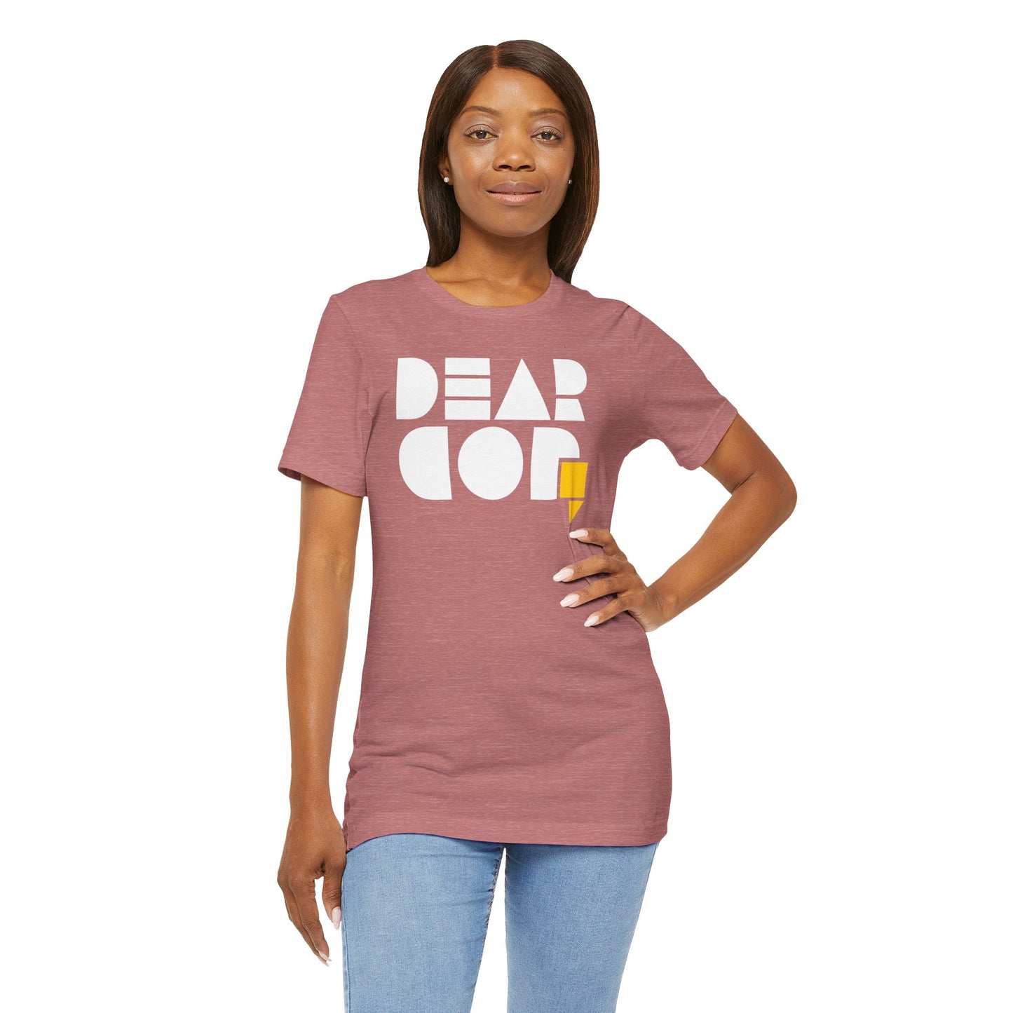 Women's "Dear God," SMPL Font — Jersey Short Sleeve Tee