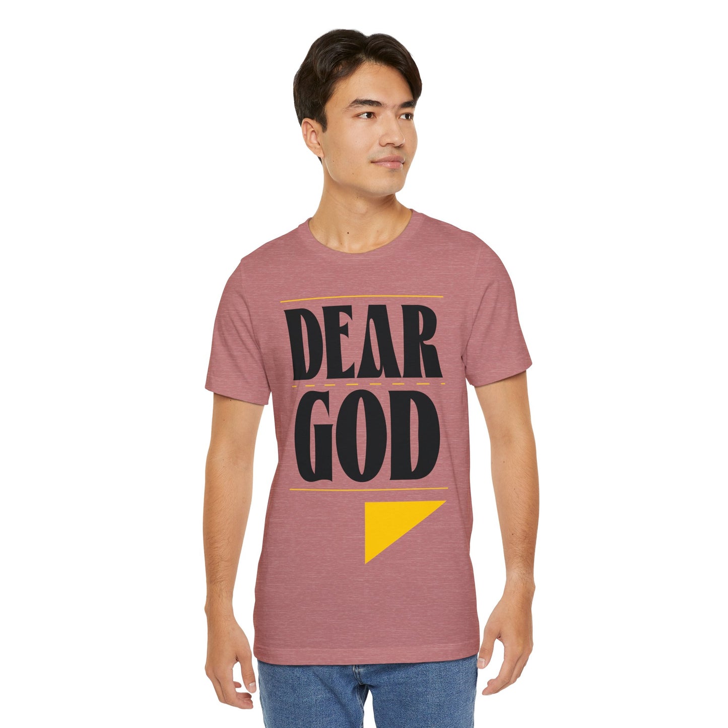 Men's "Dear God," Letter Tee — Jersey Short Sleeve Tee