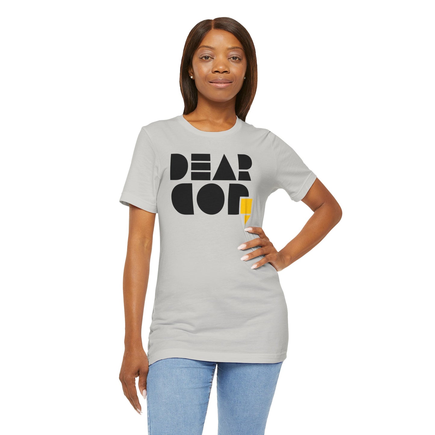 Women's "Dear God," SMPL Font — Jersey Short Sleeve Tee