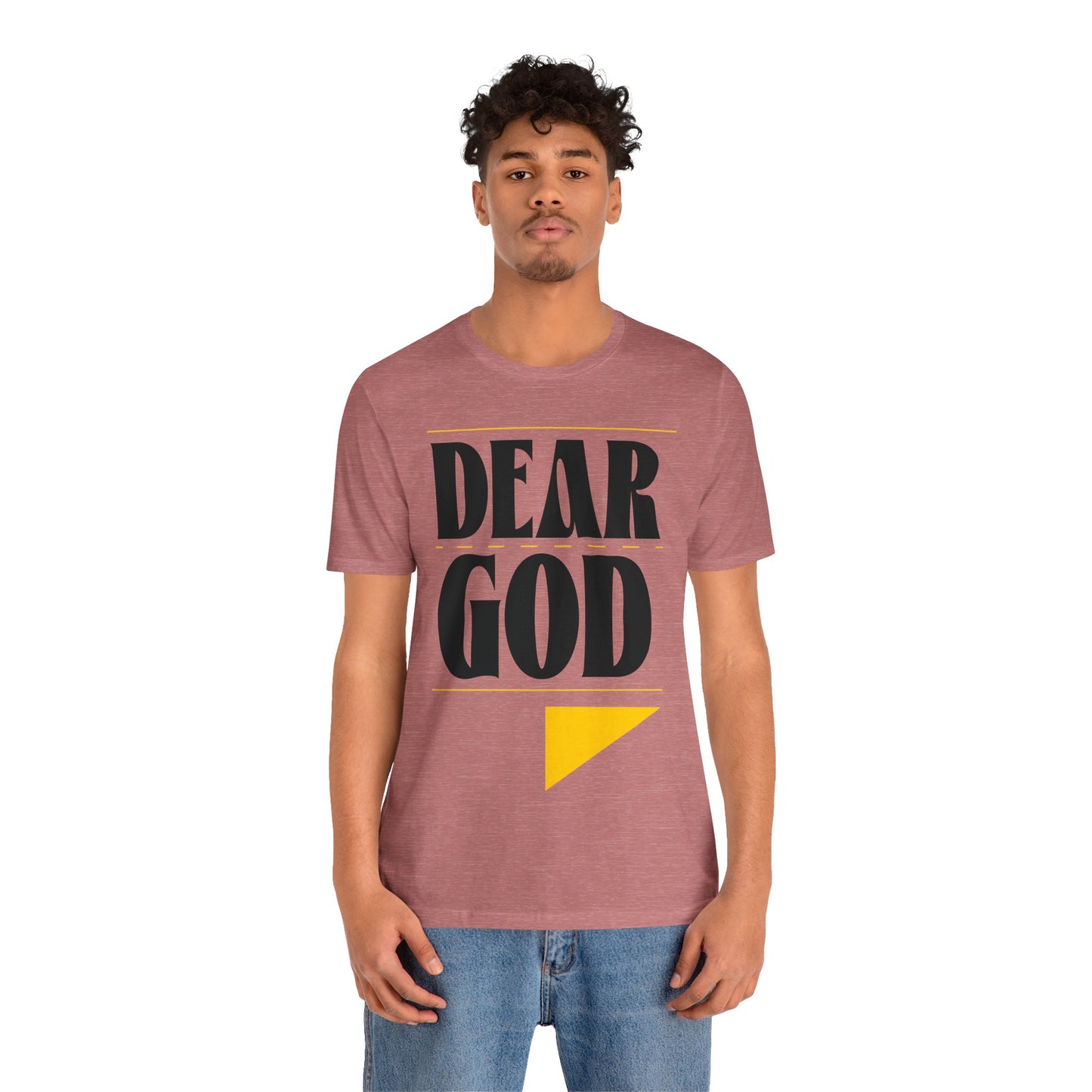 Men's "Dear God," Letter Tee — Jersey Short Sleeve Tee