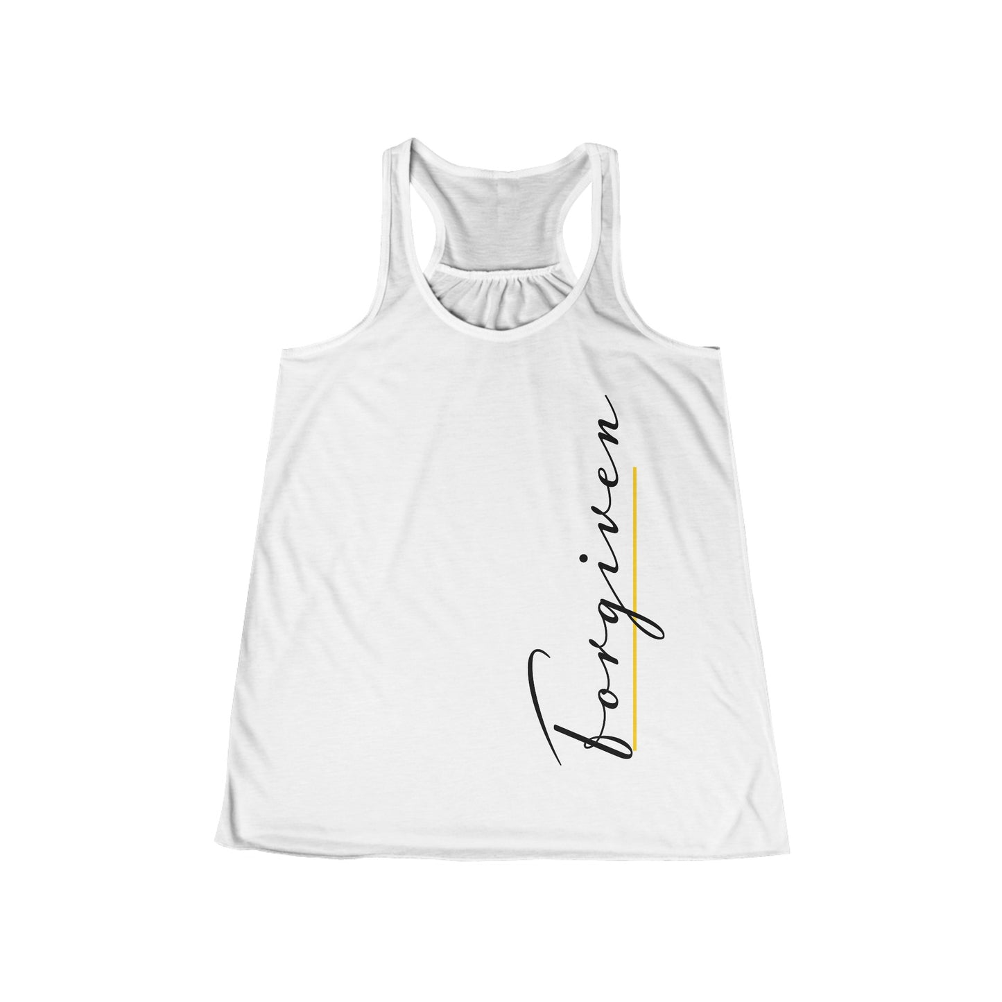 Forgiven Script — Women's Flowy Racerback Tank