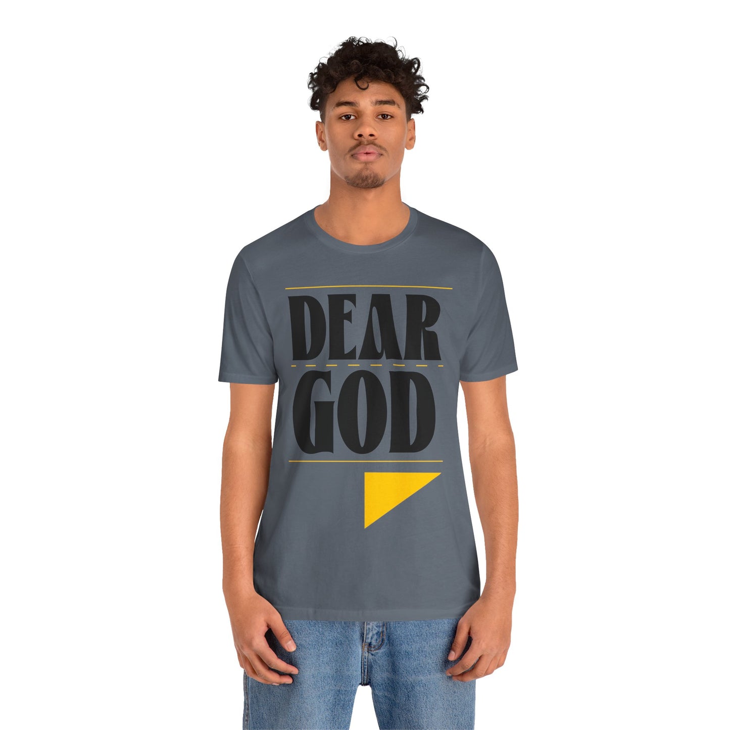 Men's "Dear God," Letter Tee — Jersey Short Sleeve Tee