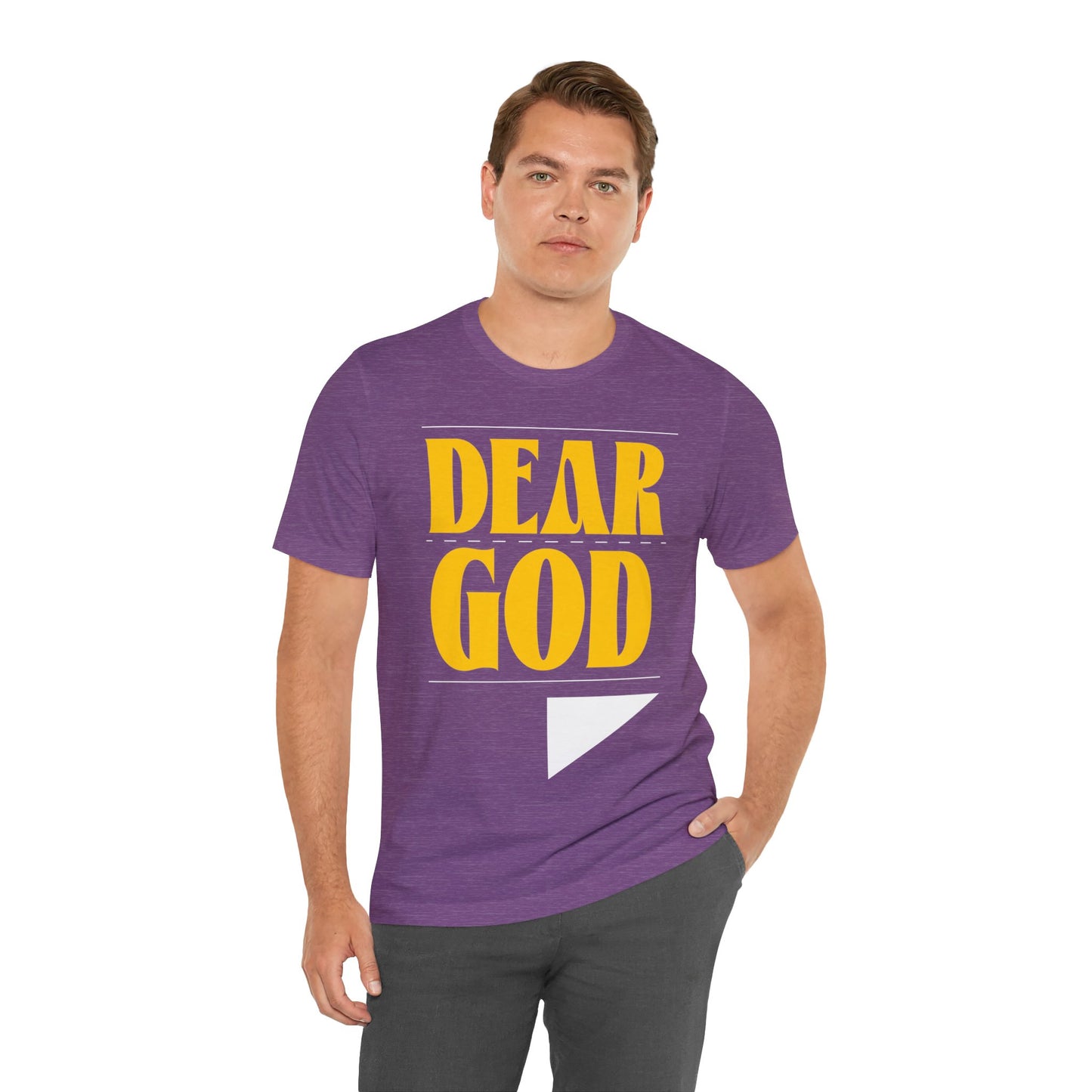 Men's "Dear God," Letter Tee — Jersey Short Sleeve Tee