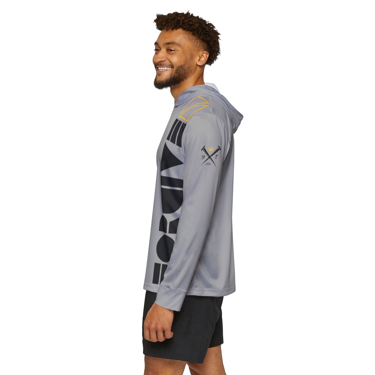 70x7 Modern Nails — Men's Sports Warmup Hoodie on Grey